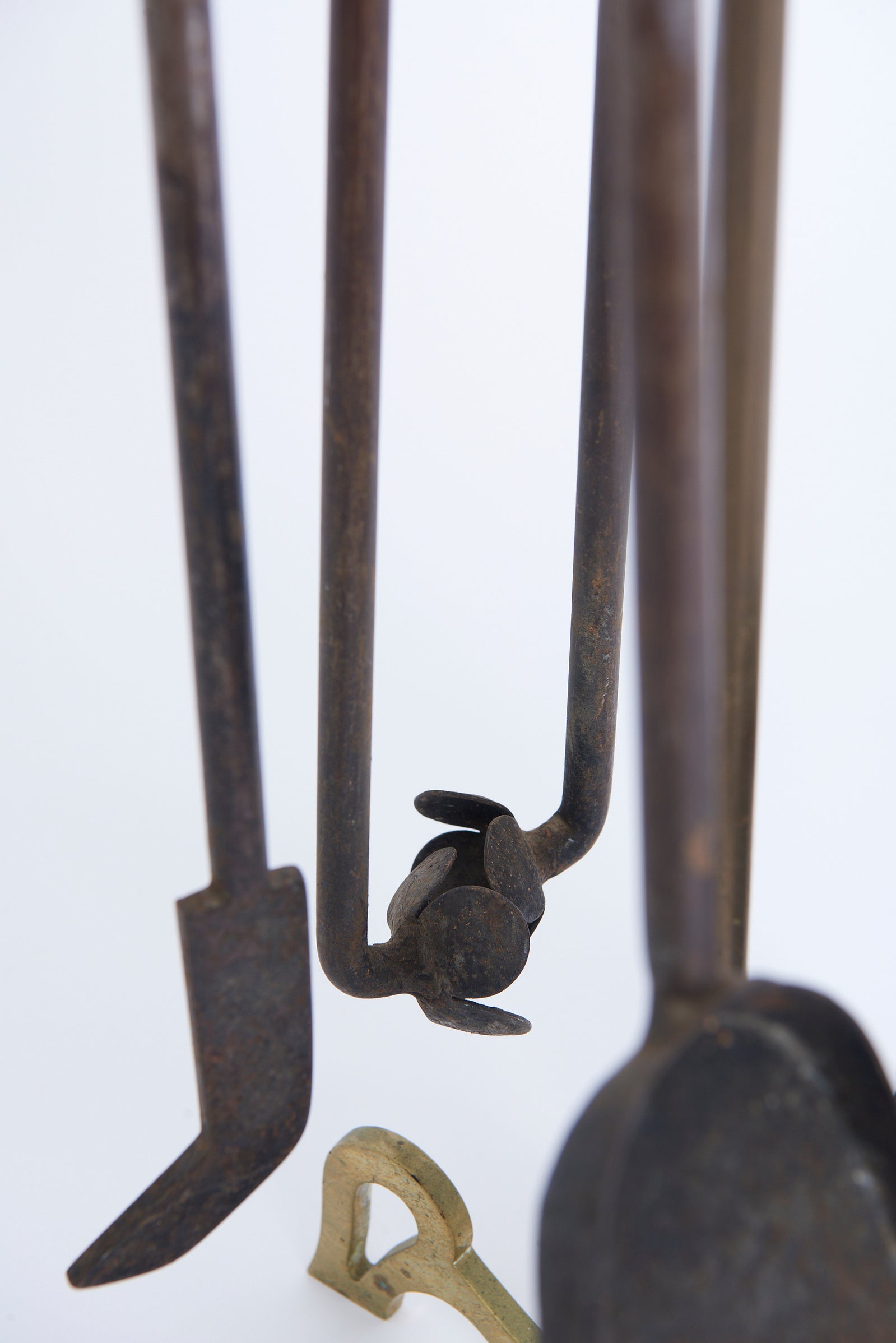 Mid-Century Brass Fire Tools