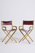 9581- Pair of Brass and Leather Armchairs by Sandro Petti (1929-2002)