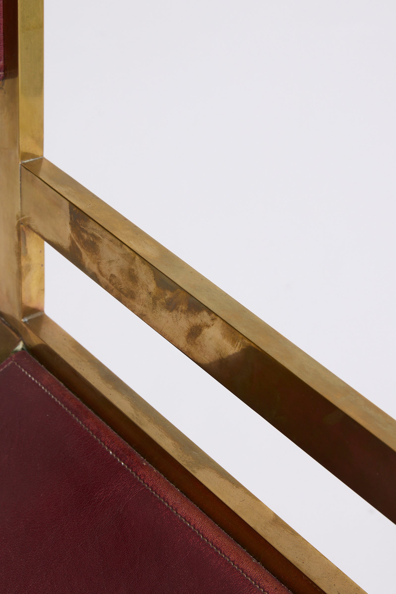 Pair of Brass and Leather Armchairs by Sandro Petti (1929-2002)