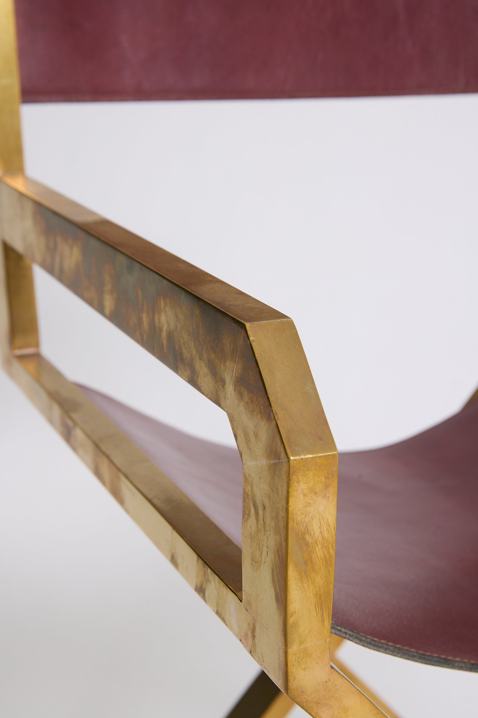 Pair of Brass and Leather Armchairs by Sandro Petti (1929-2002)