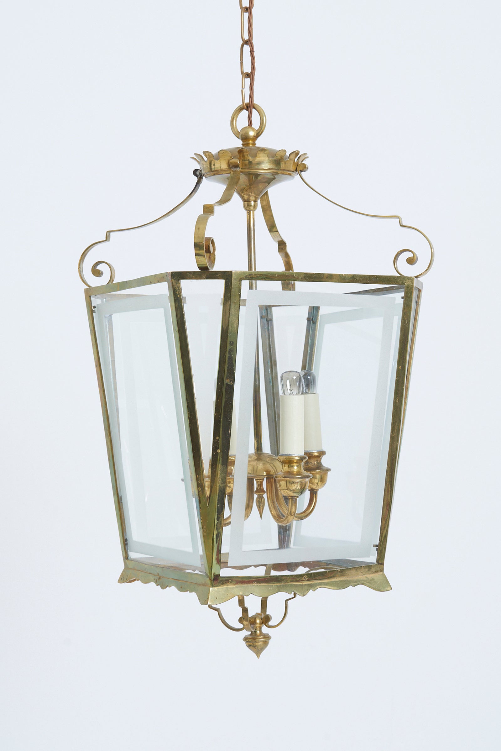 9586- Brass and Glass Lantern