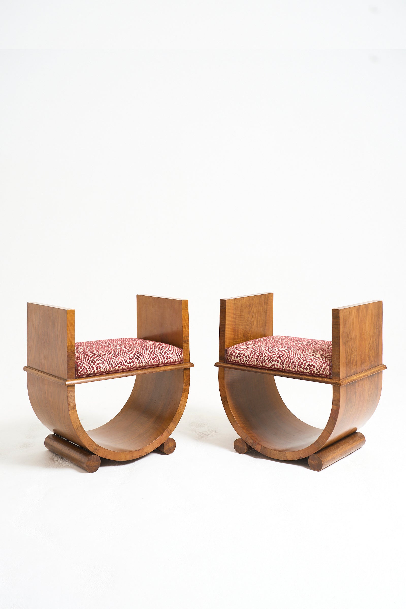 9616- Pair of Art Deco Large Stools