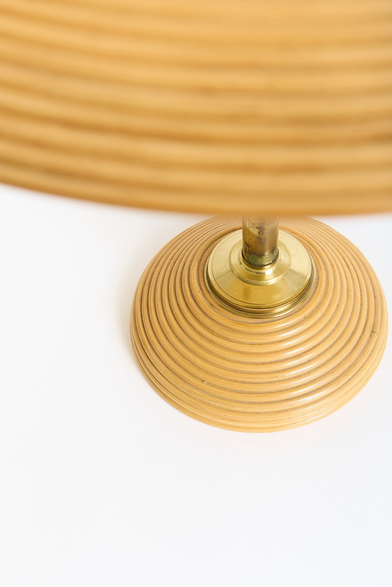 Pair of Brass and Bamboo Table Lamps