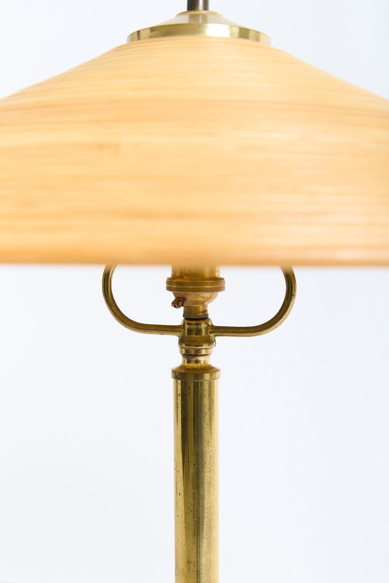 Pair of Brass and Bamboo Table Lamps