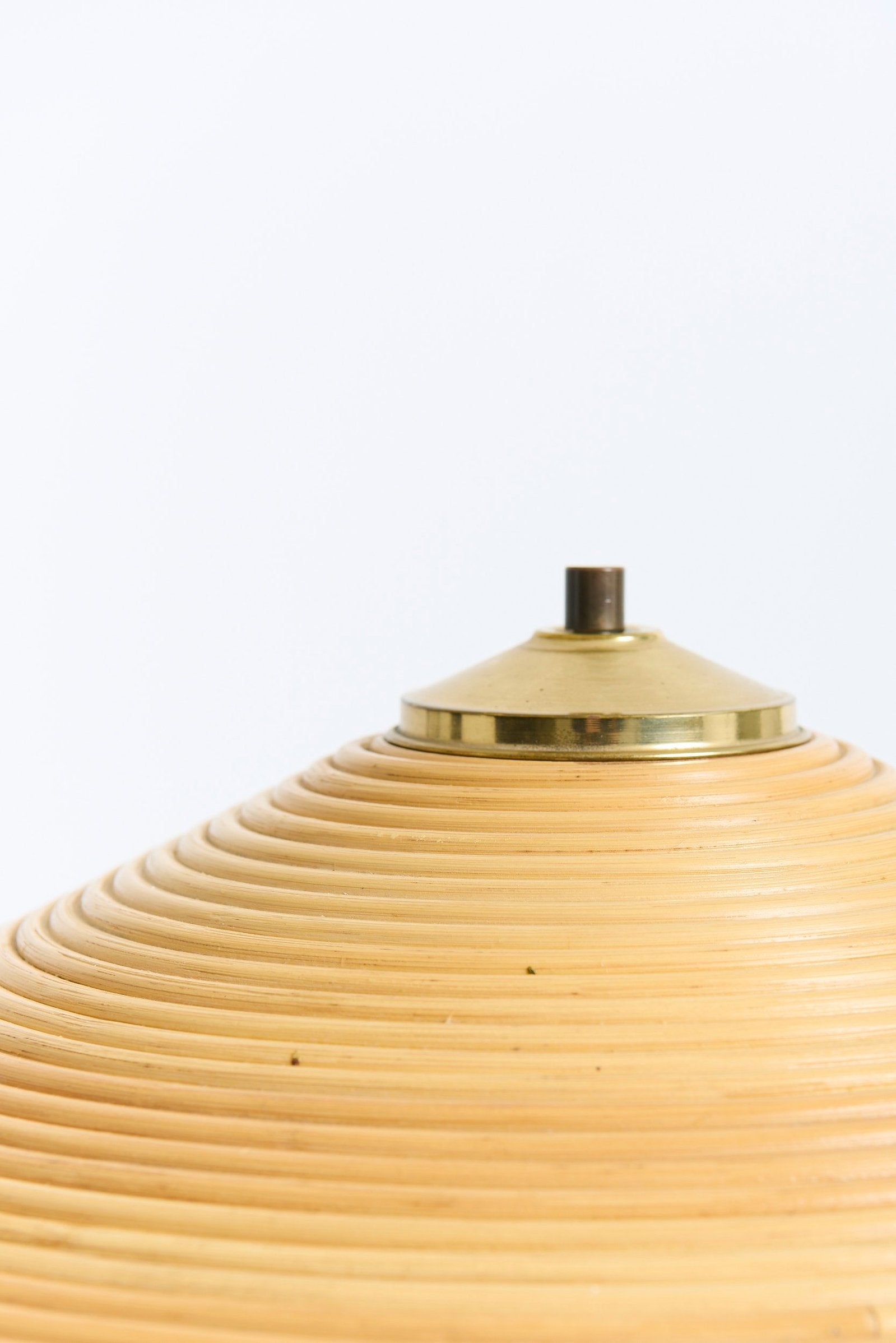 Pair of Brass and Bamboo Table Lamps
