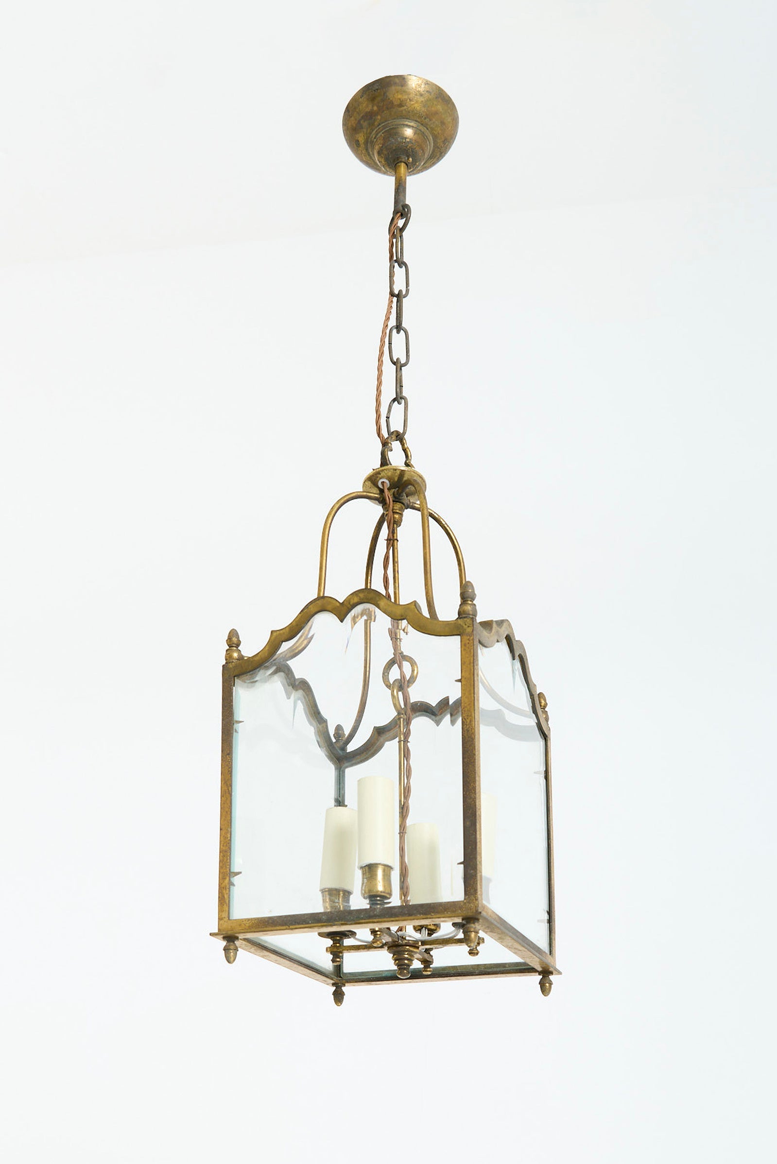 9642- Brass and Glass Lantern
