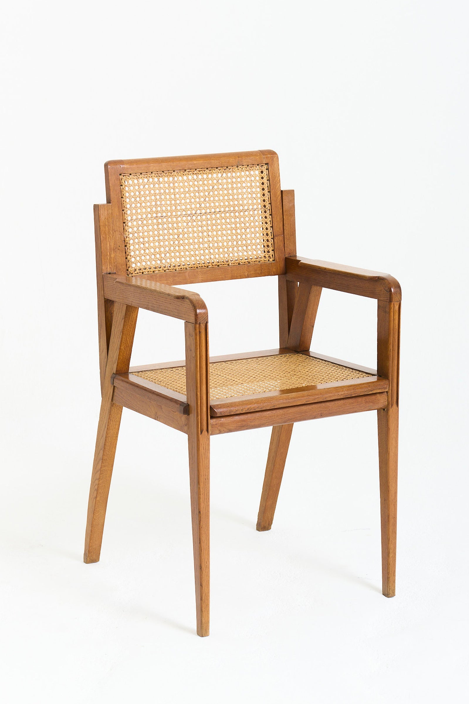 9651- Oak and Cane Armchair