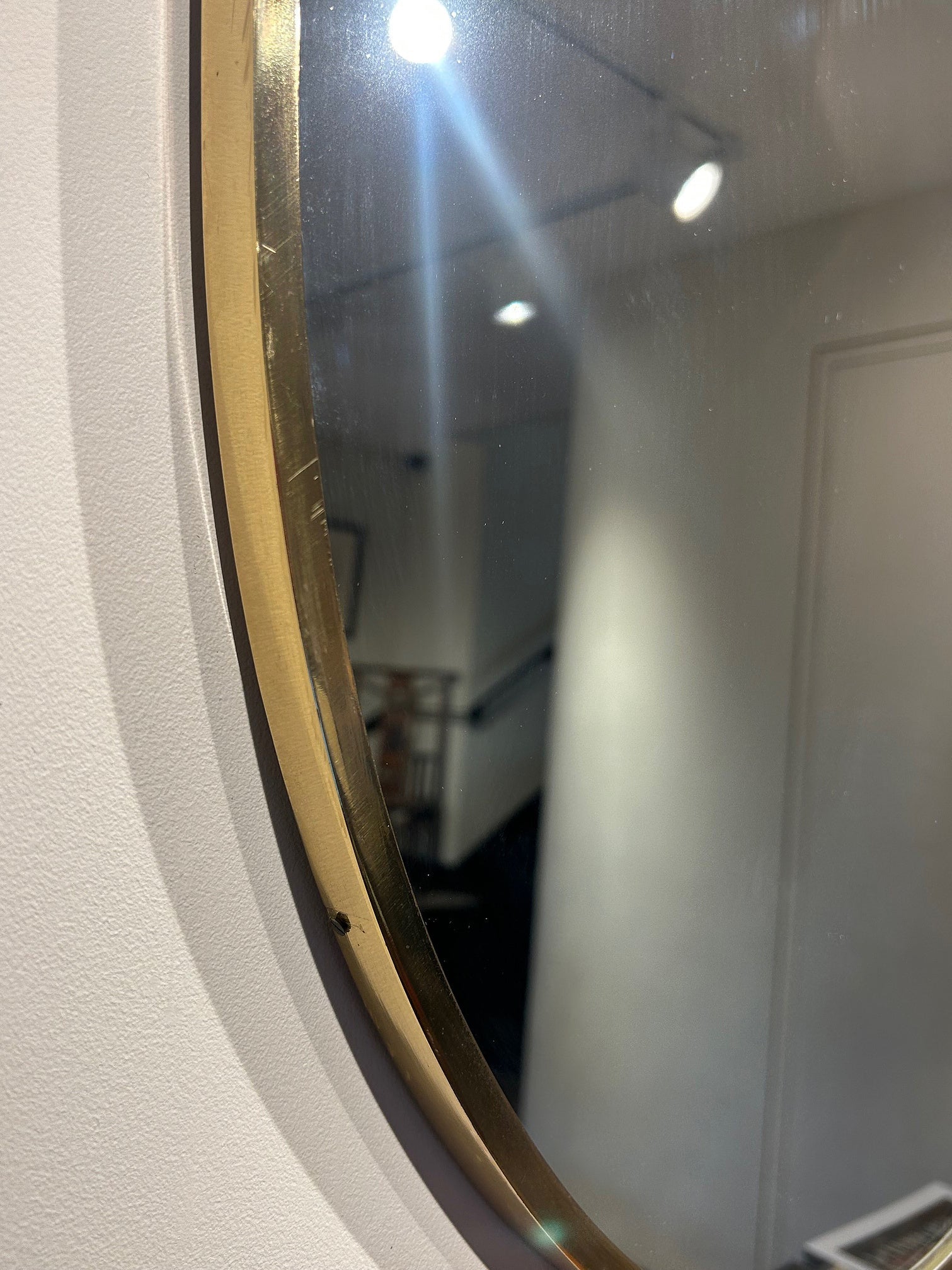 Mid-Century Brass Shield Mirror