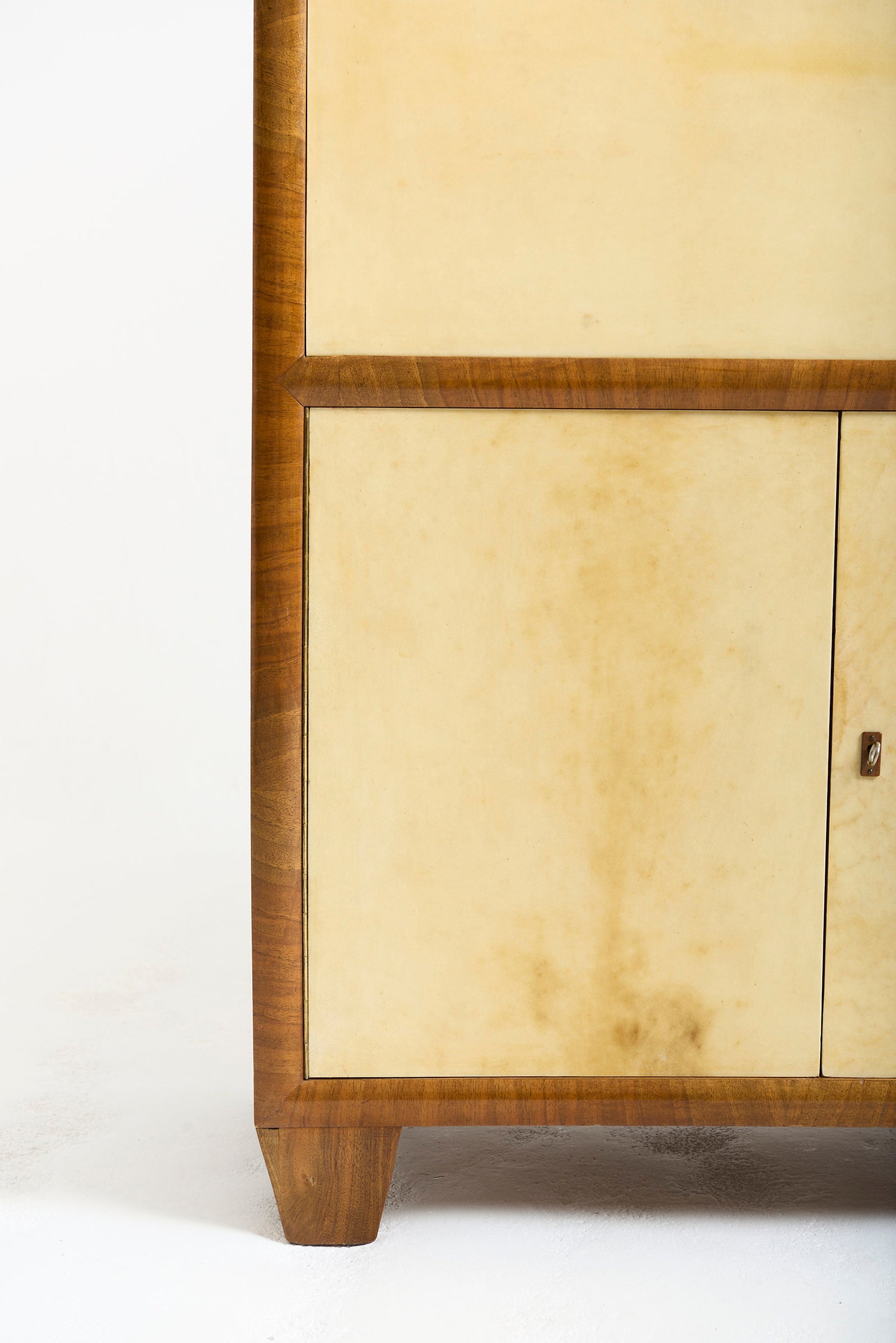 Art Deco Walnut and Velum Cabinet