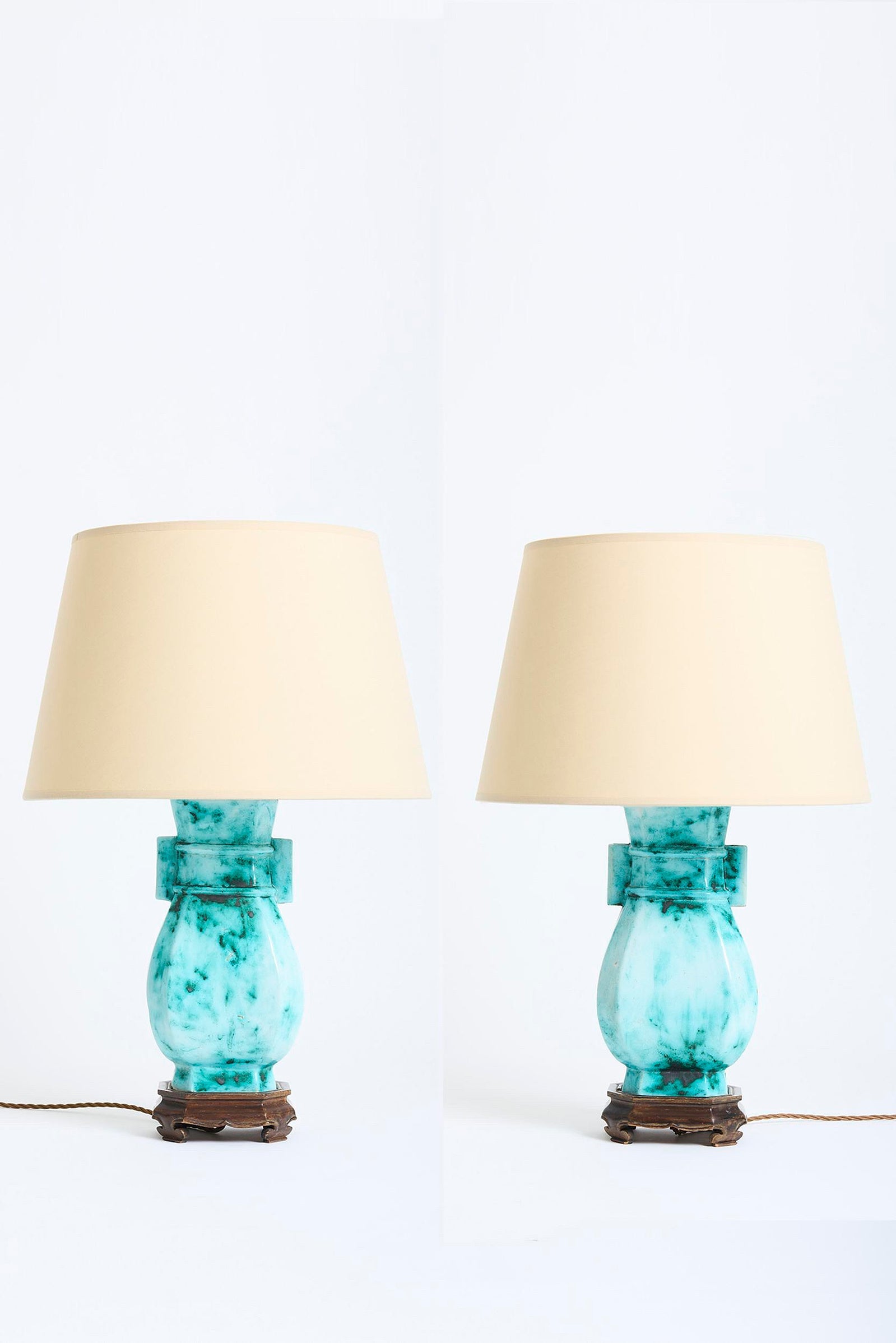9718- Pair of Ceramic Table Lamps
