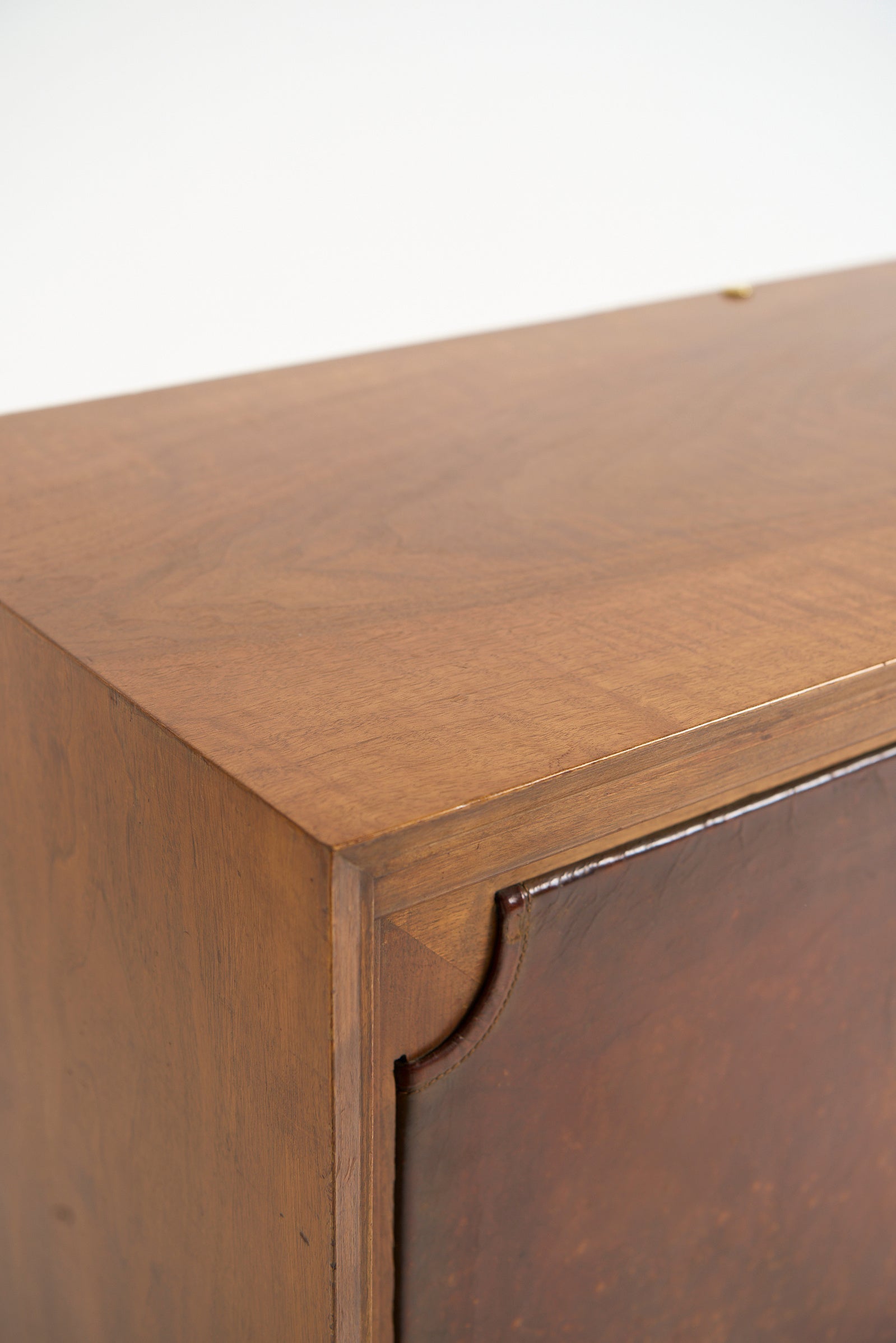 Mid-Century Walnut and Leather Sideboard