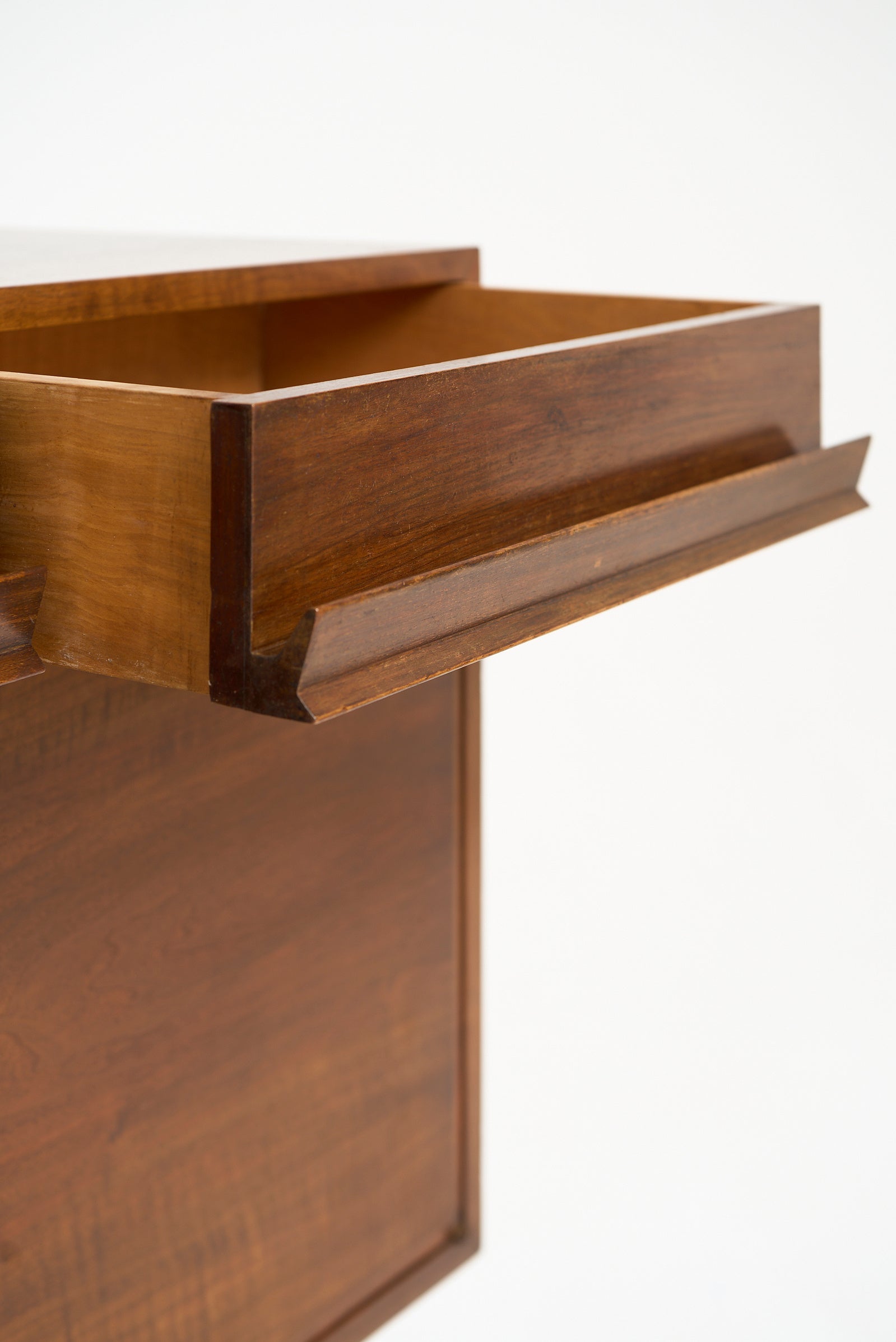 Mid-Century Walnut and Leather Sideboard