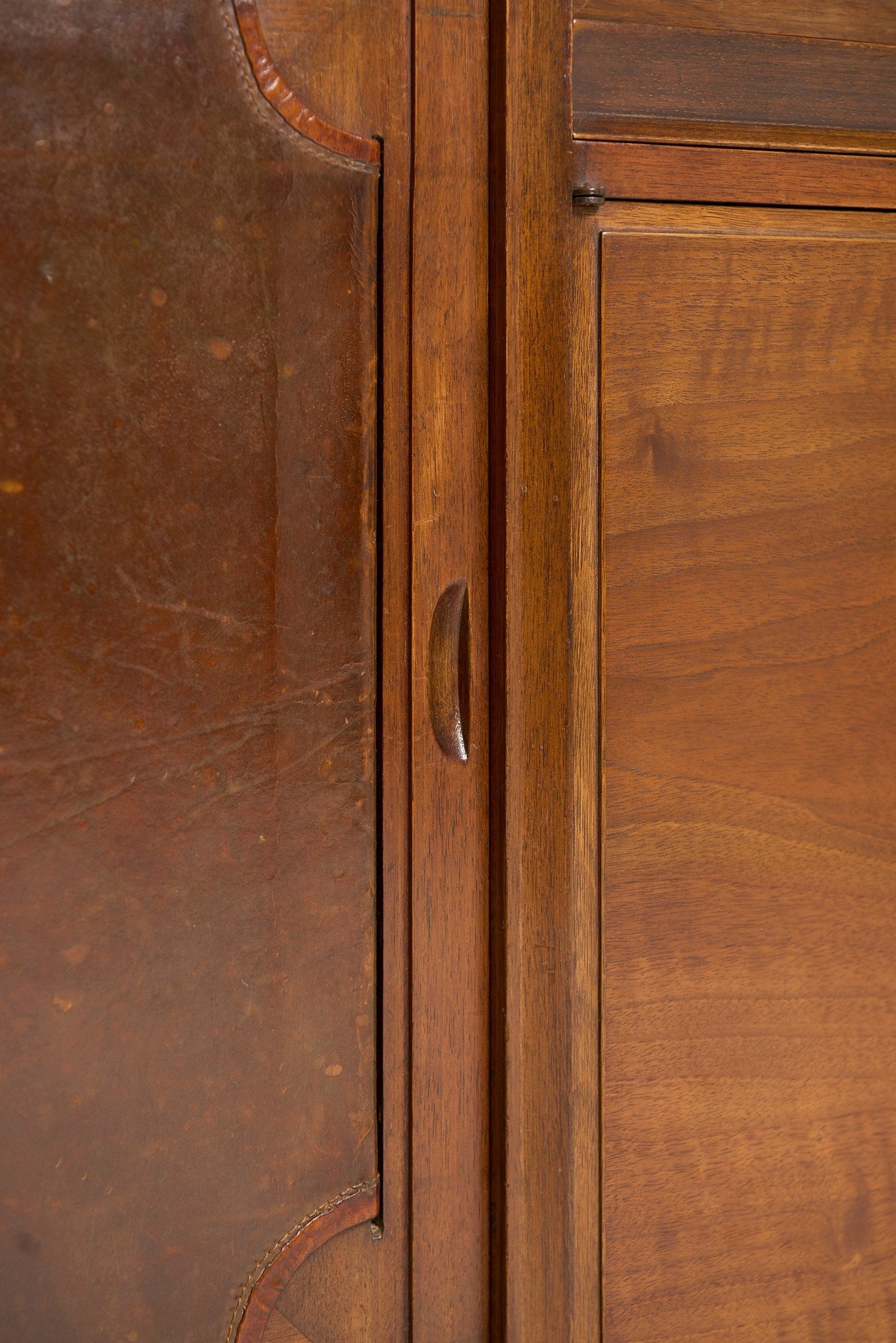 Mid-Century Walnut and Leather Sideboard
