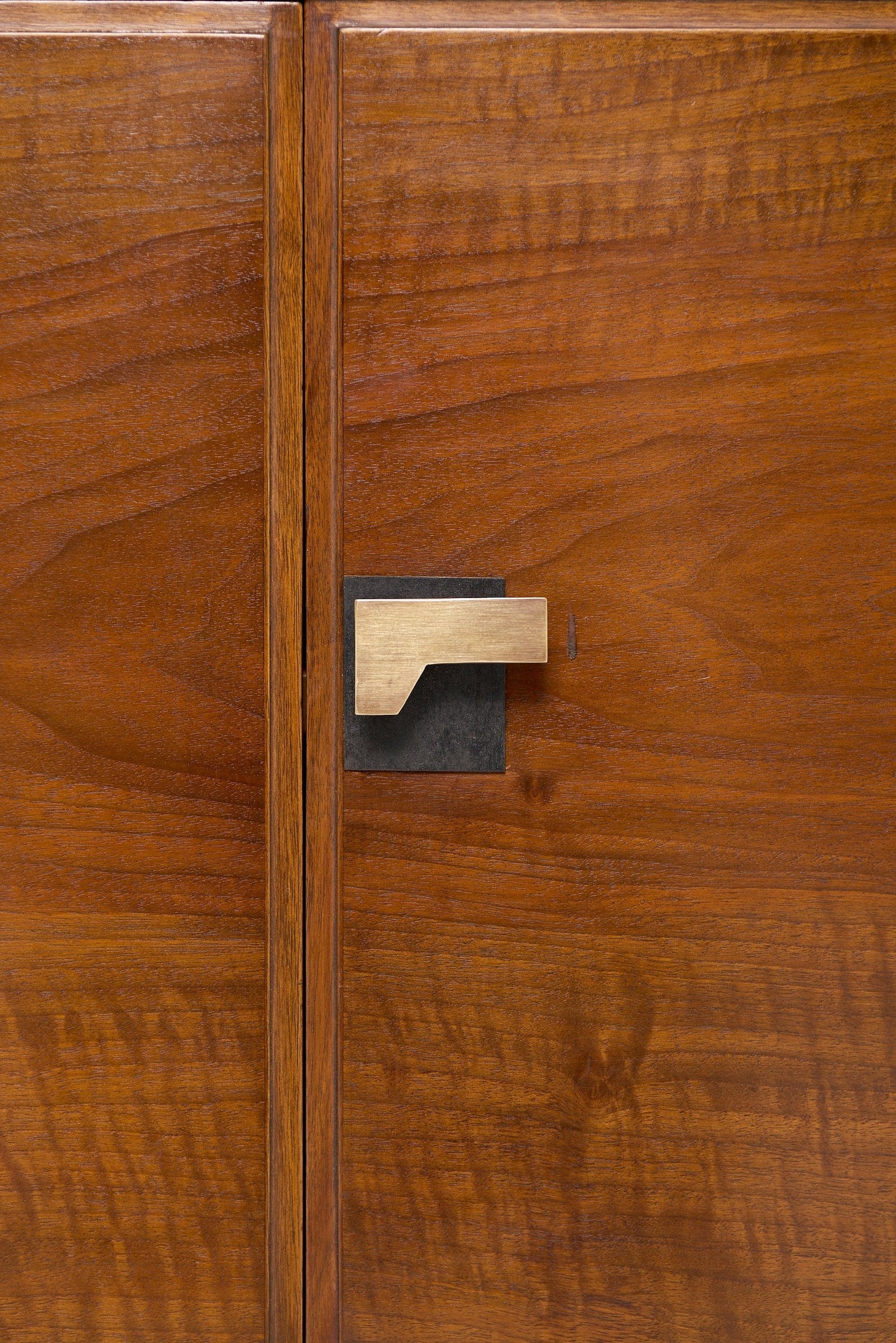 Mid-Century Walnut and Leather Sideboard