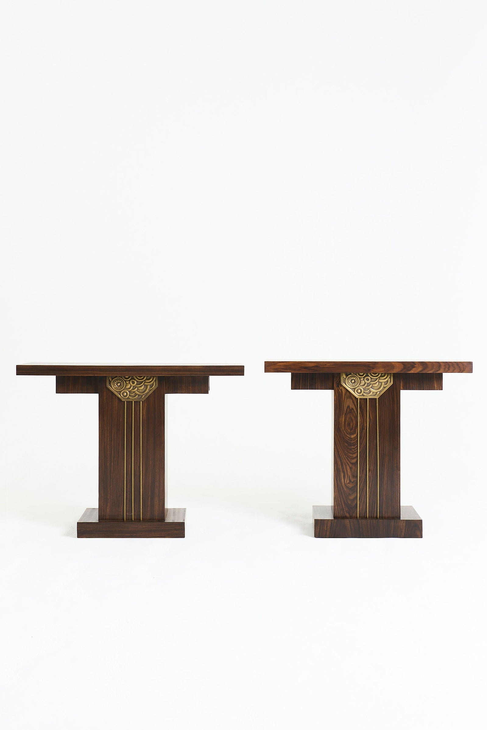 9755- Near Pair of Art Deco Console Tables