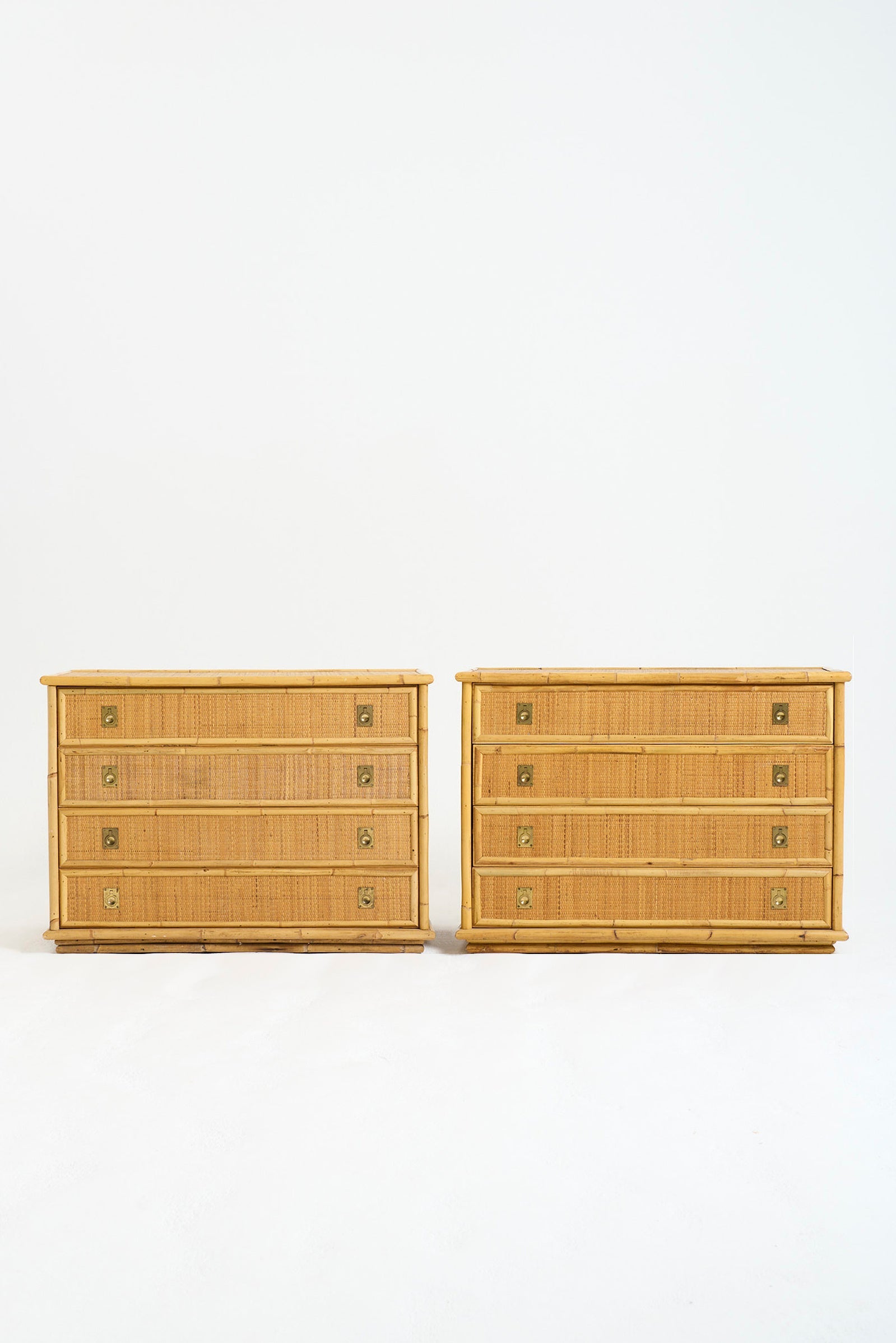 Pair of Rattan Chests of Drawers by Dal Vera