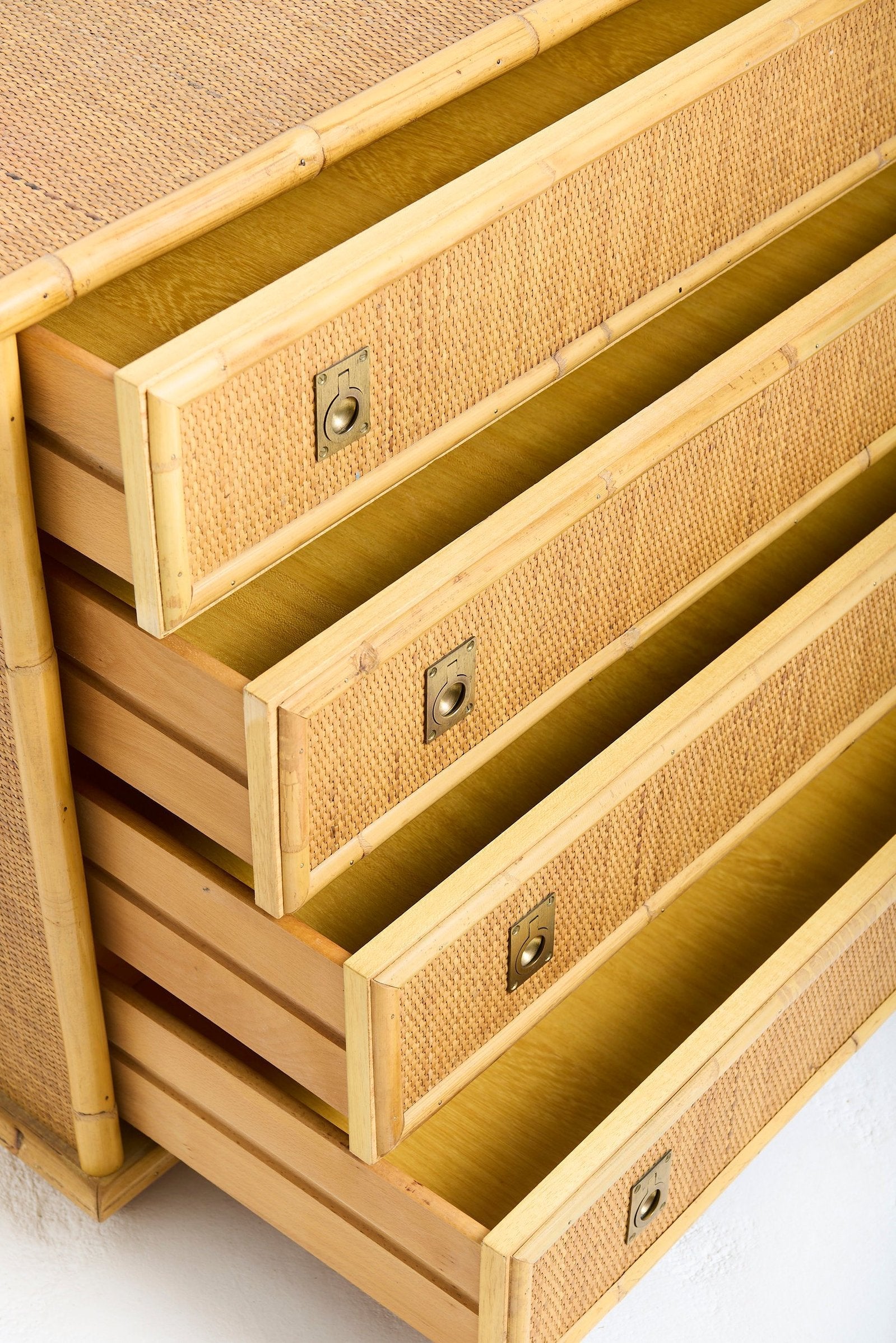 Pair of Rattan Chests of Drawers by Dal Vera