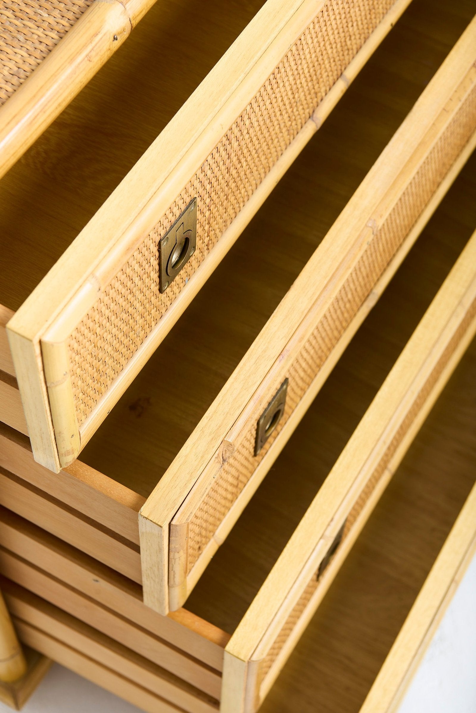 Pair of Rattan Chests of Drawers by Dal Vera