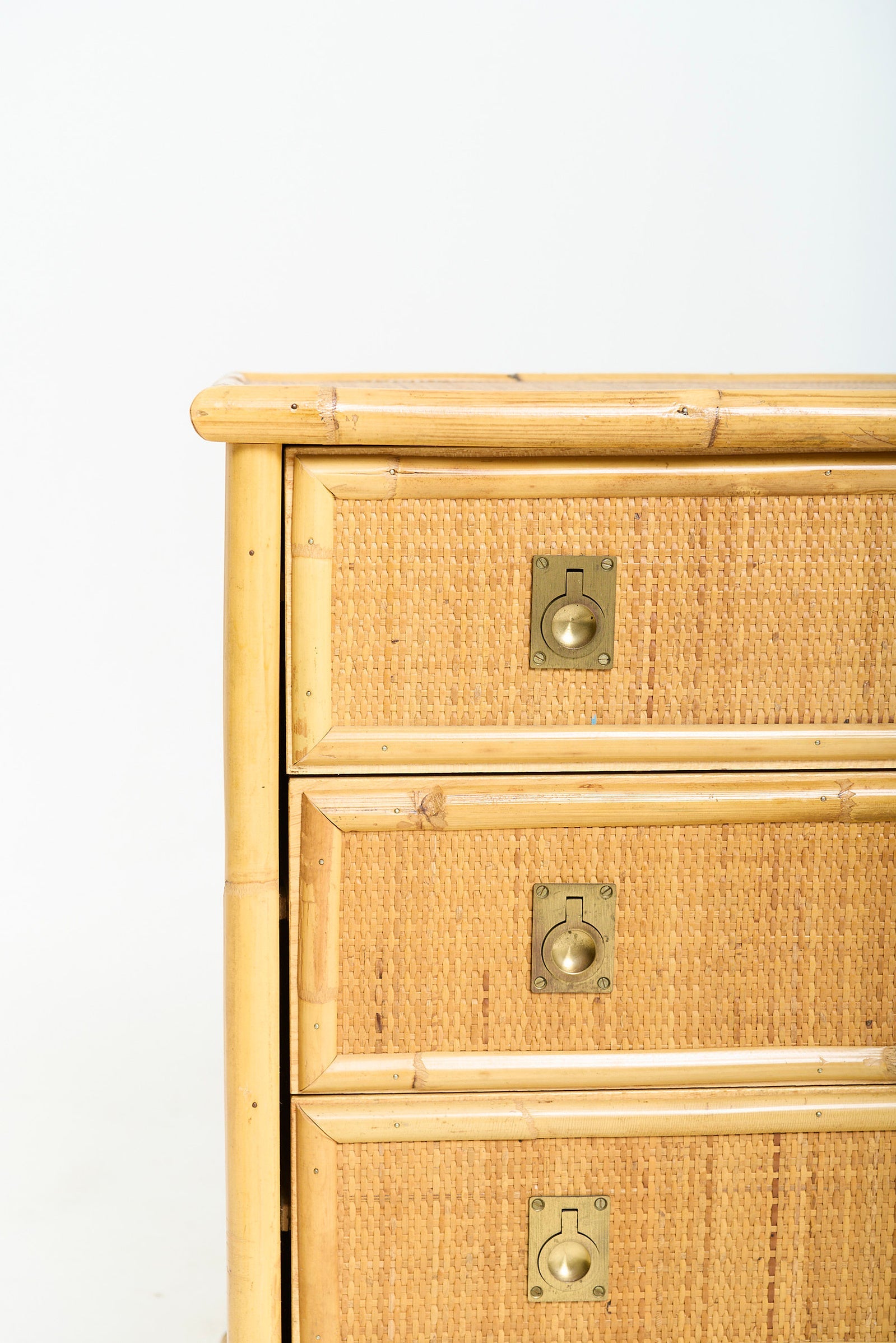 Pair of Rattan Chests of Drawers by Dal Vera