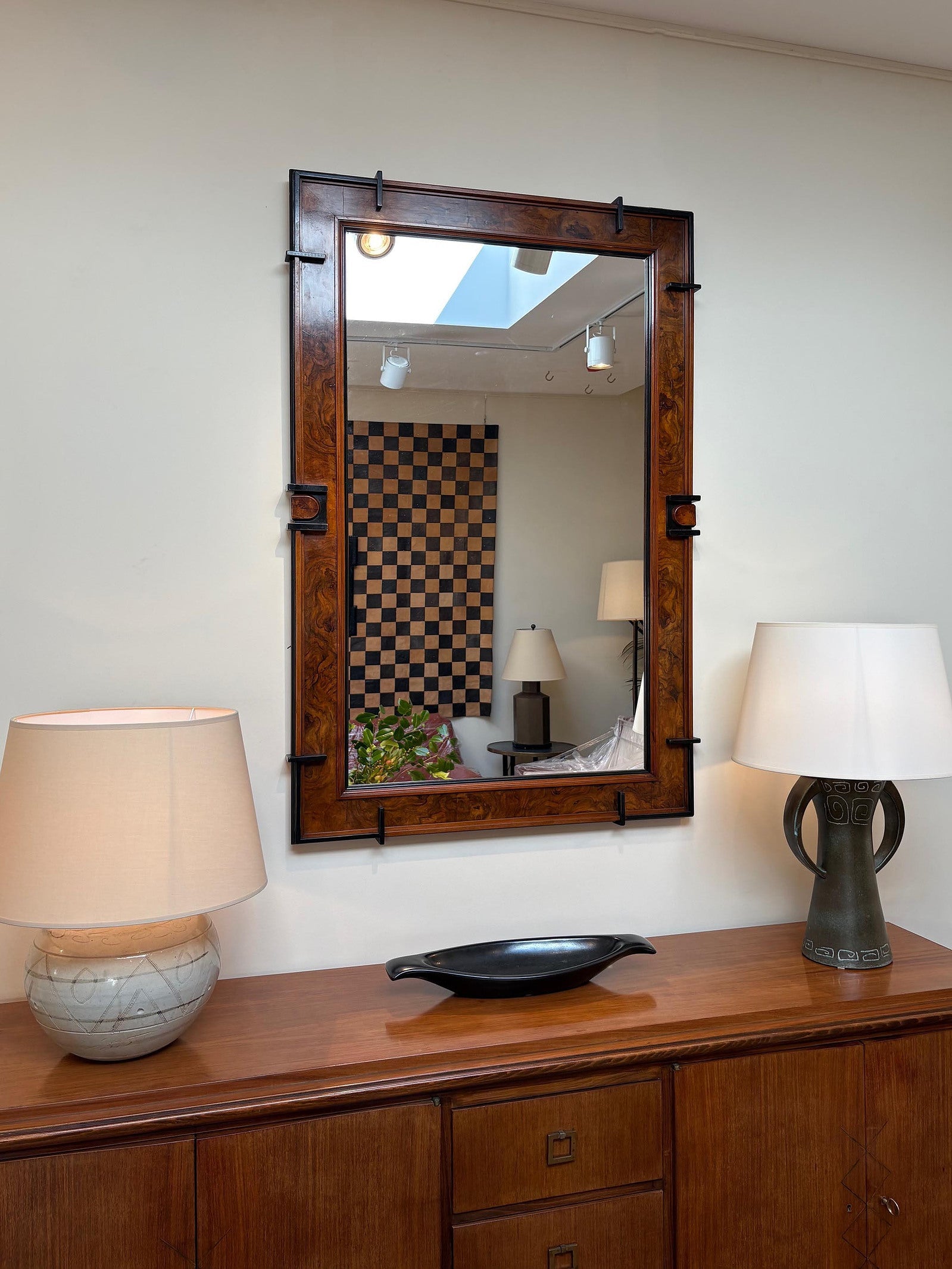 Art Deco Walnut Mirror