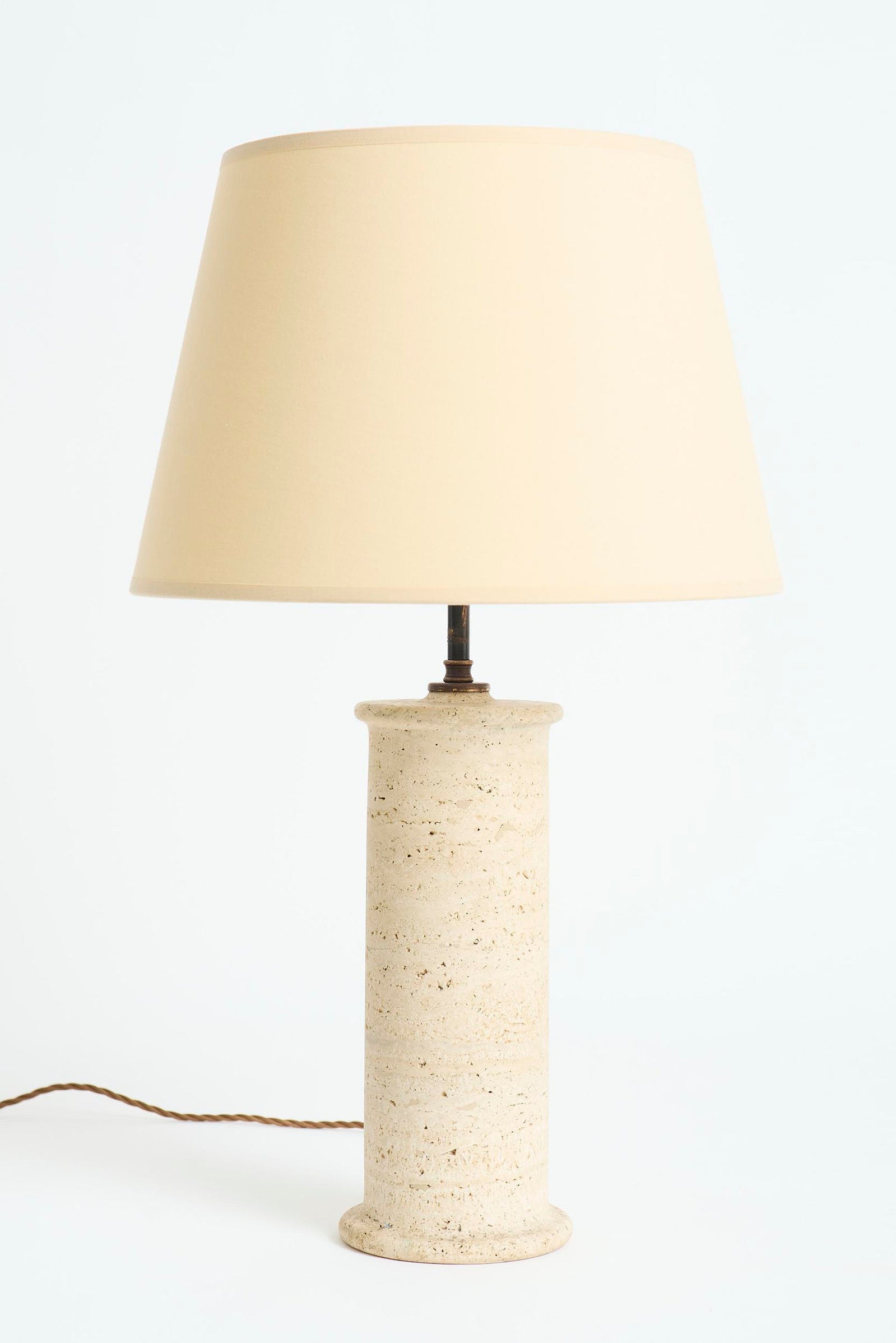 9772- Travertine Table Lamp