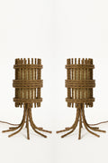 9804- Pair of Iron Table Lamps