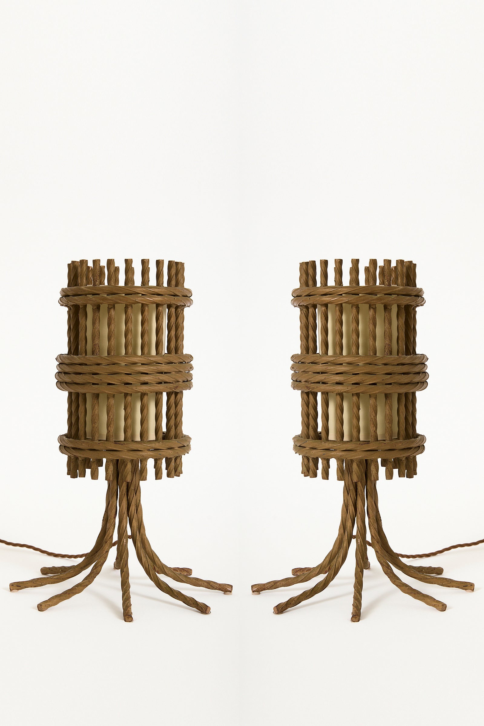 9804- Pair of Iron Table Lamps