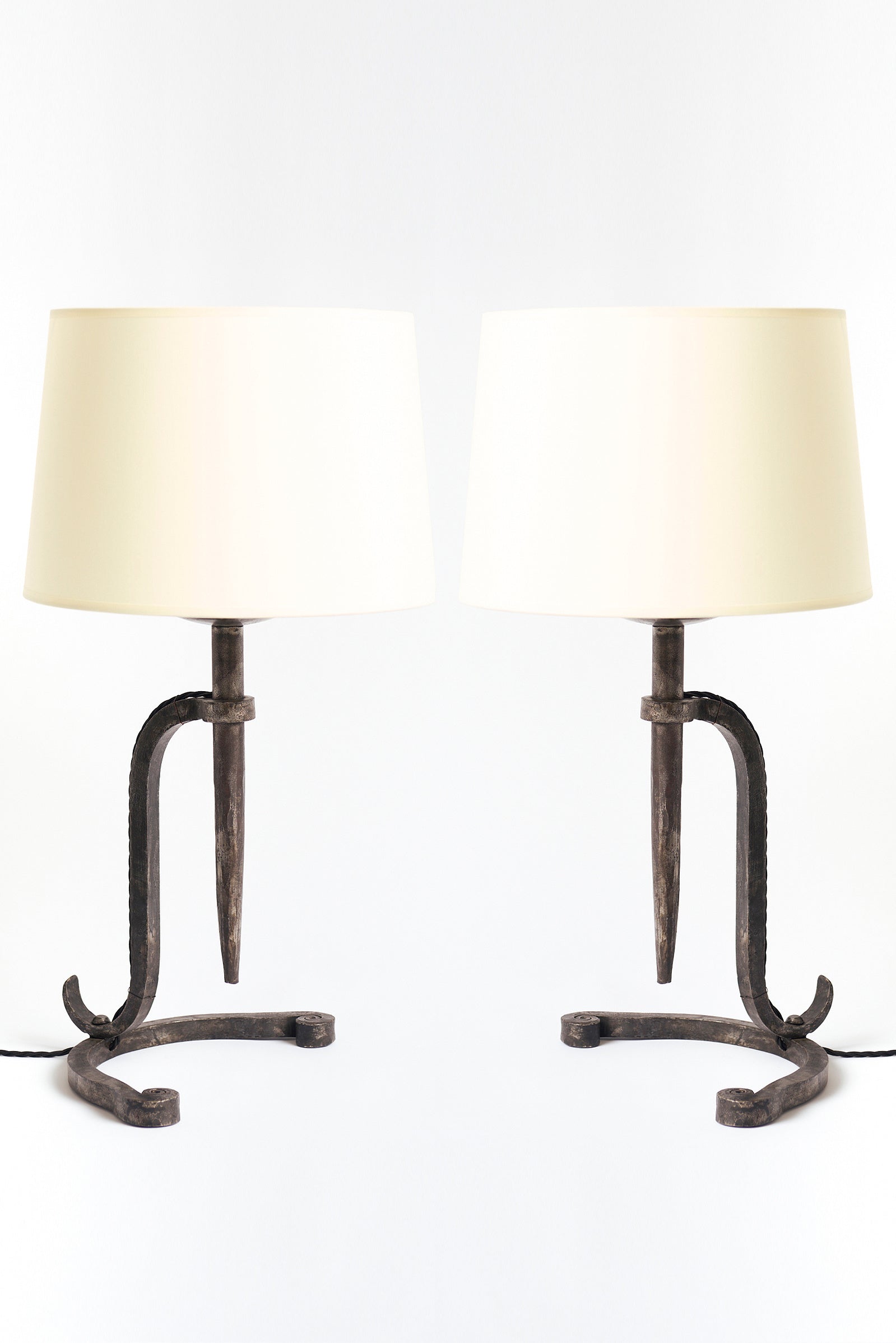 9805- Pair of Iron Table Lamps