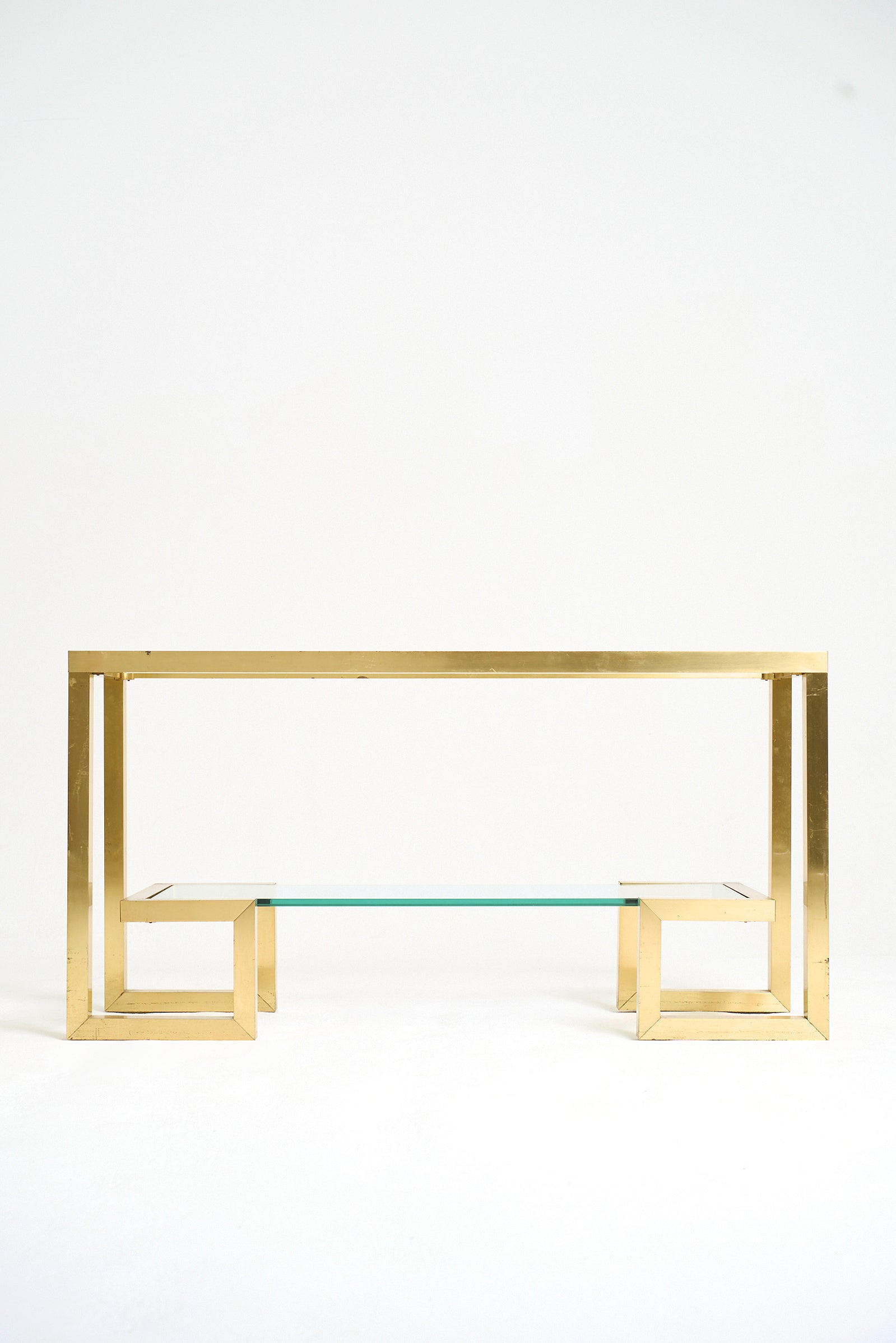 Brass Two-Tier Console Table