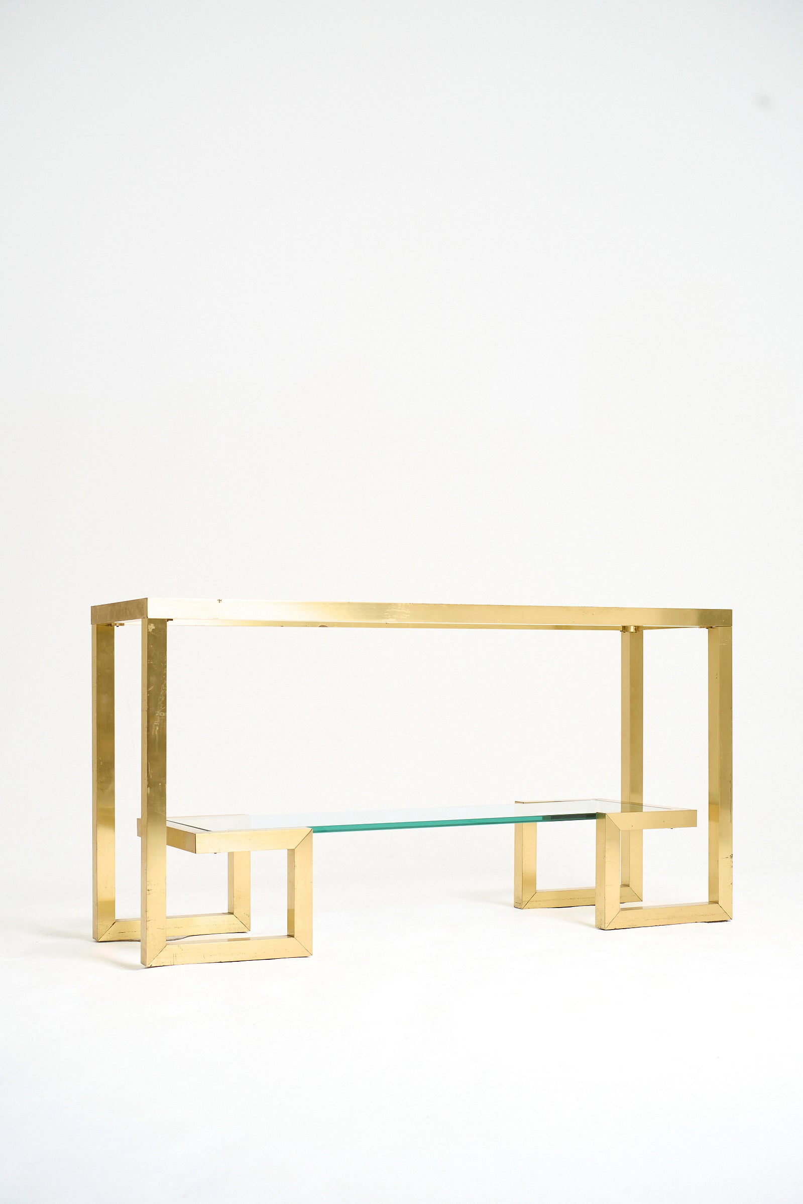 Brass Two-Tier Console Table