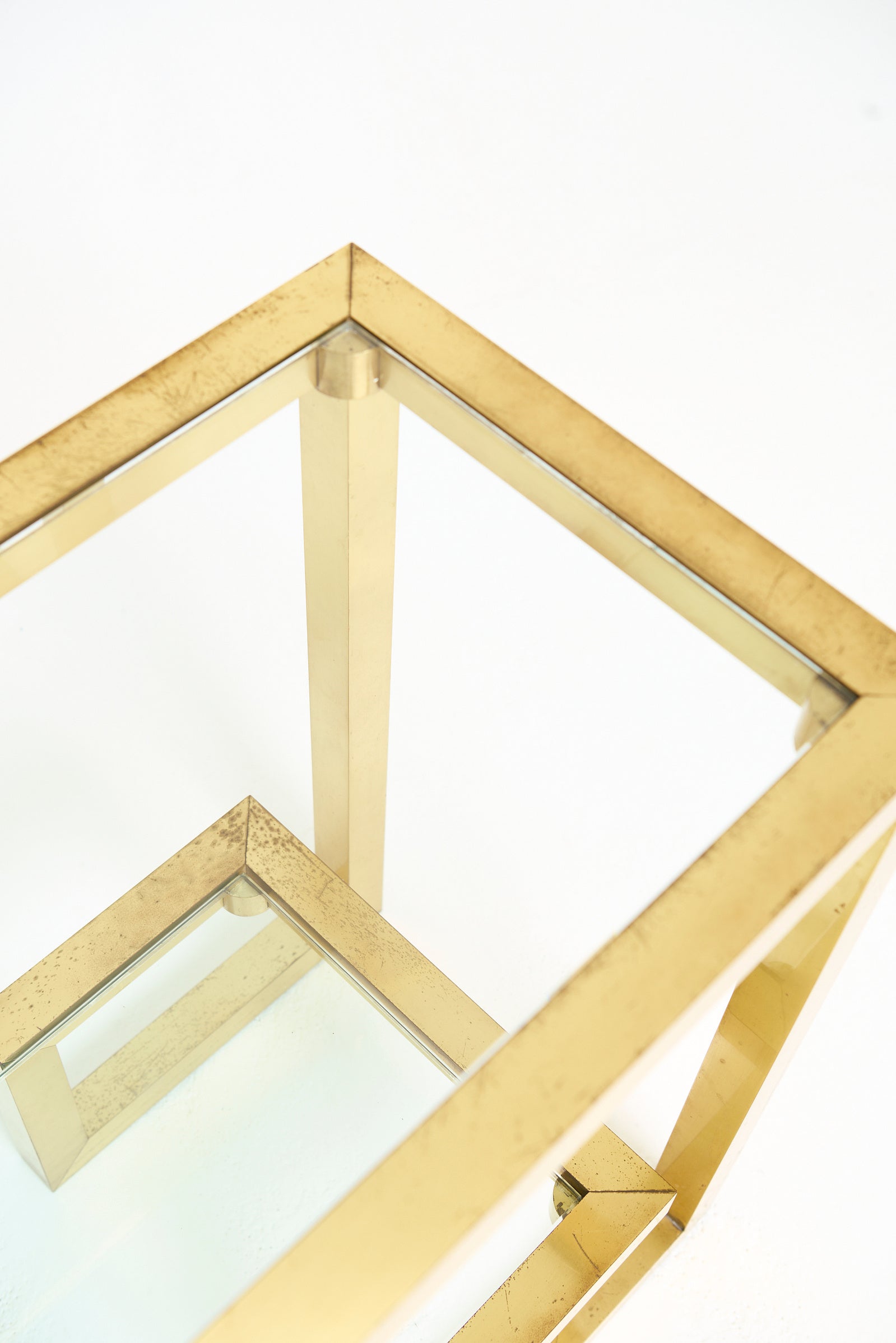 Brass Two-Tier Console Table