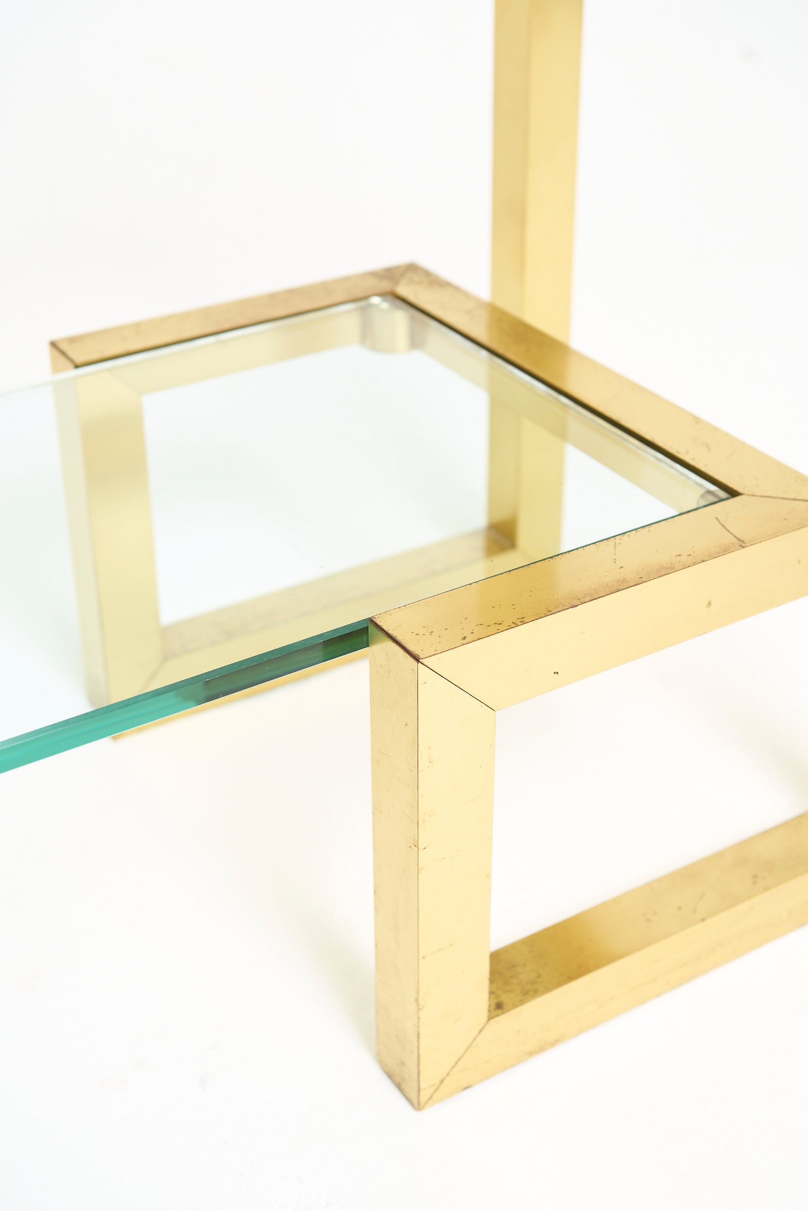 Brass Two-Tier Console Table