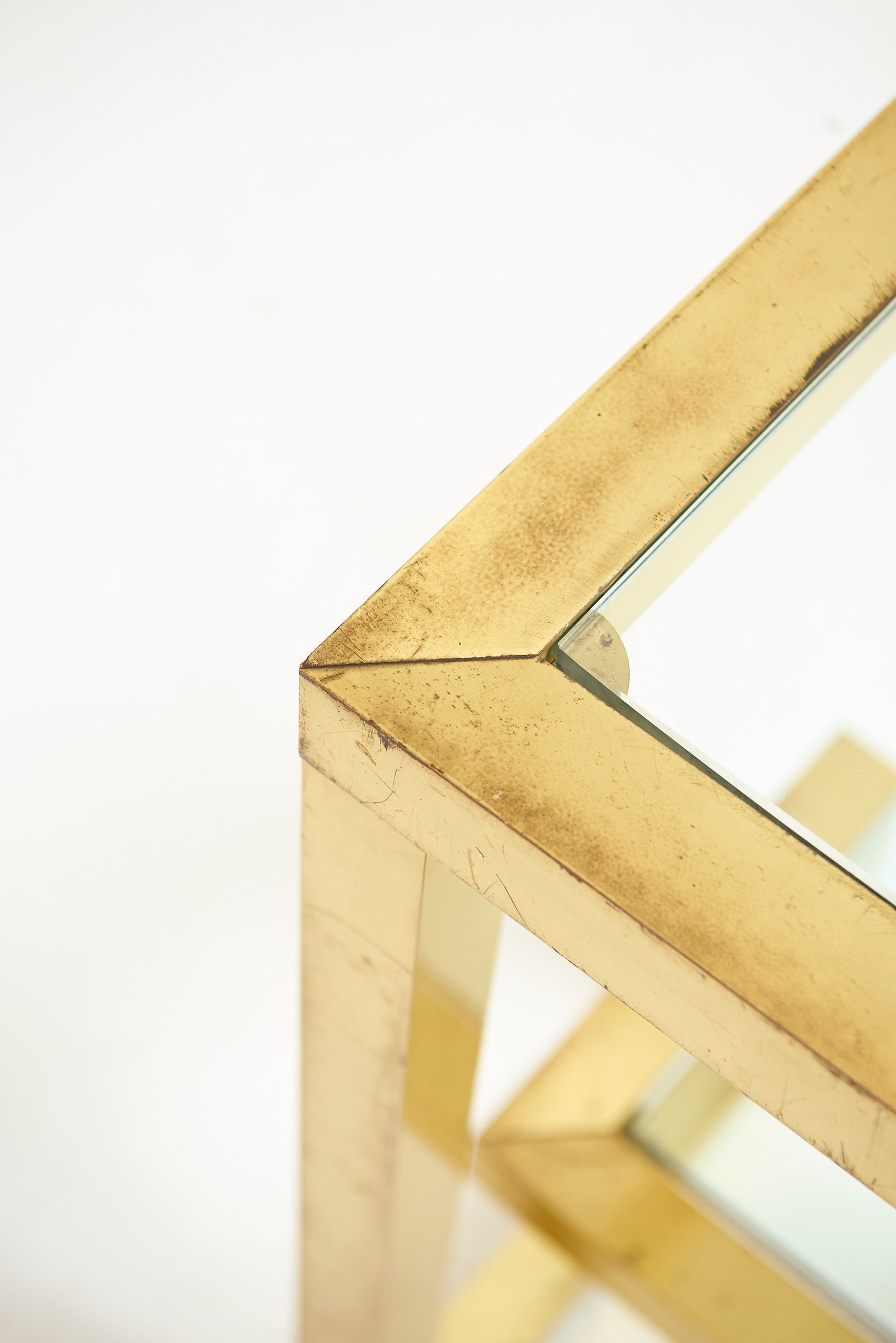 Brass Two-Tier Console Table