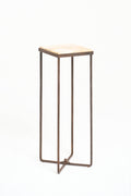 9839- Art Deco Iron and Stone Pedestal