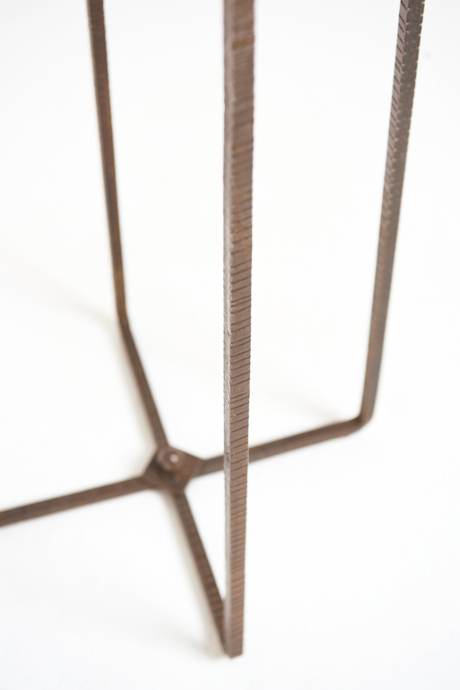Art Deco Iron and Stone Pedestal