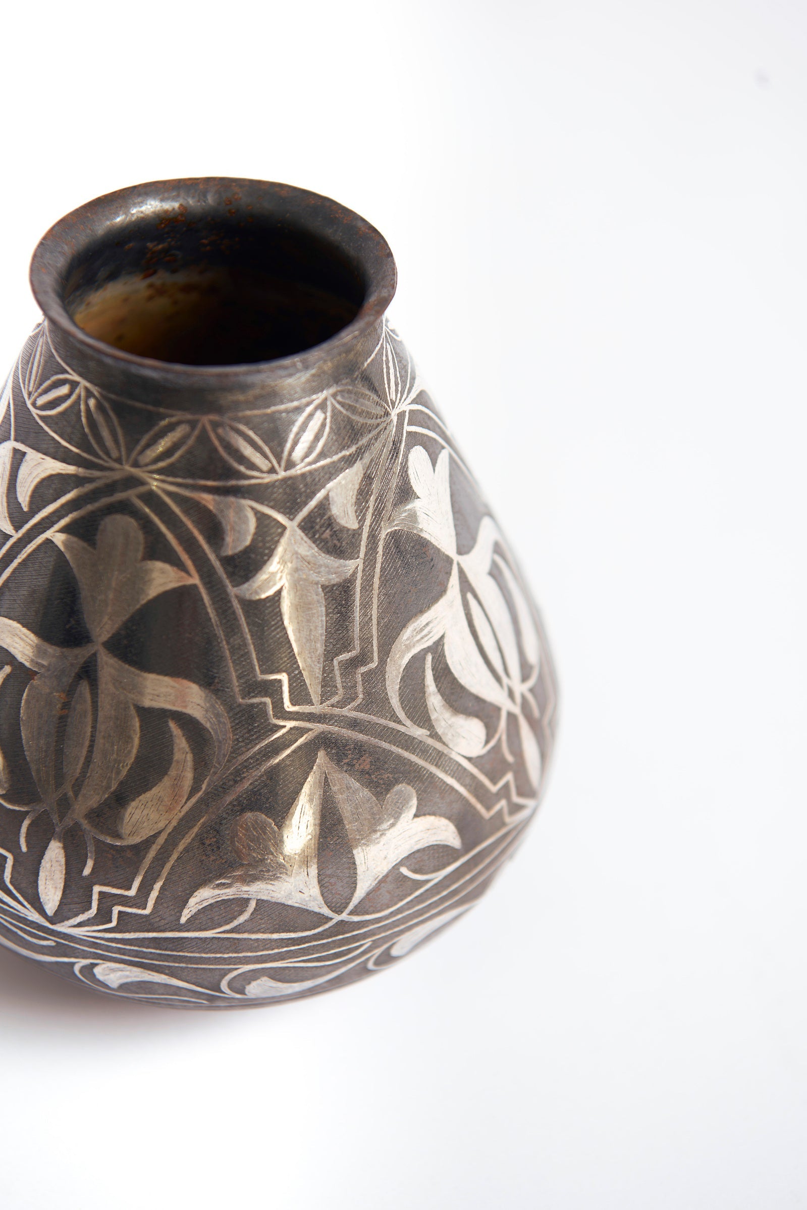 Silver Damasquine Vase