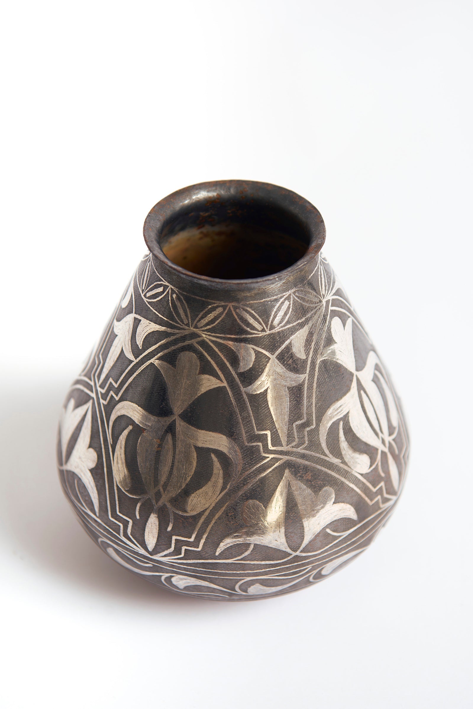 Silver Damasquine Vase