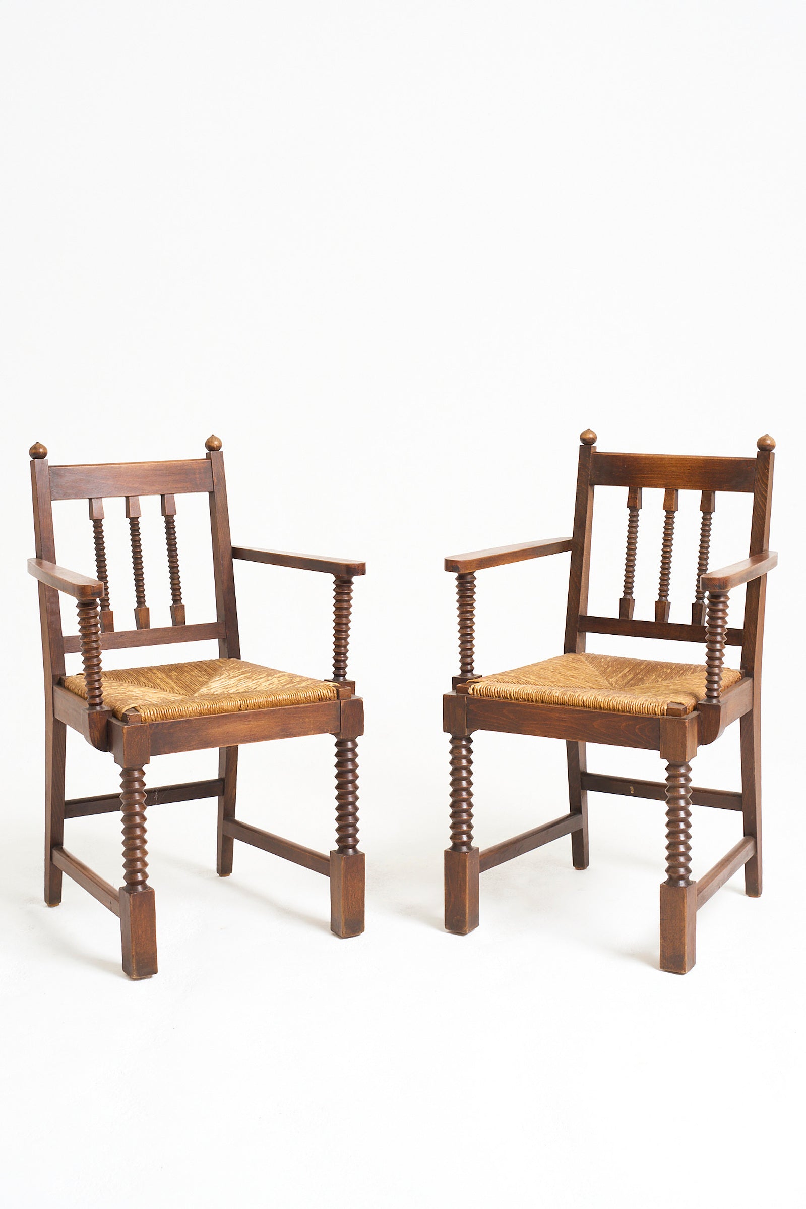 9870- Pair of Rush Armchairs