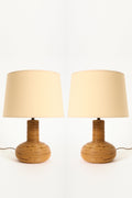 9872- Pair of Rattan Table Lamps