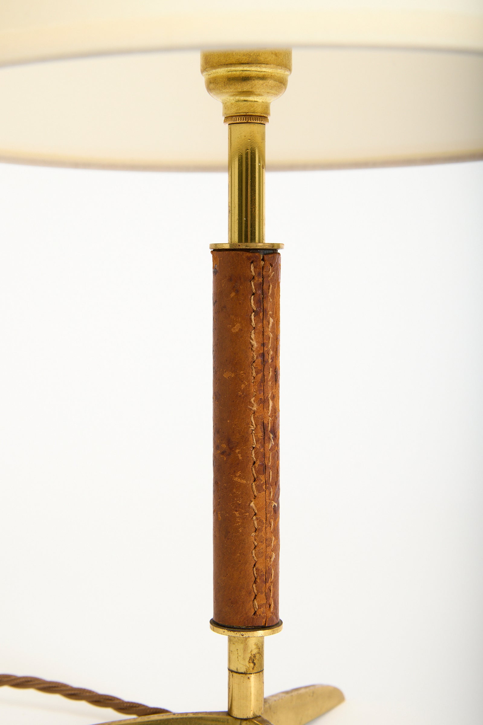 Leather and Brass Table Lamp