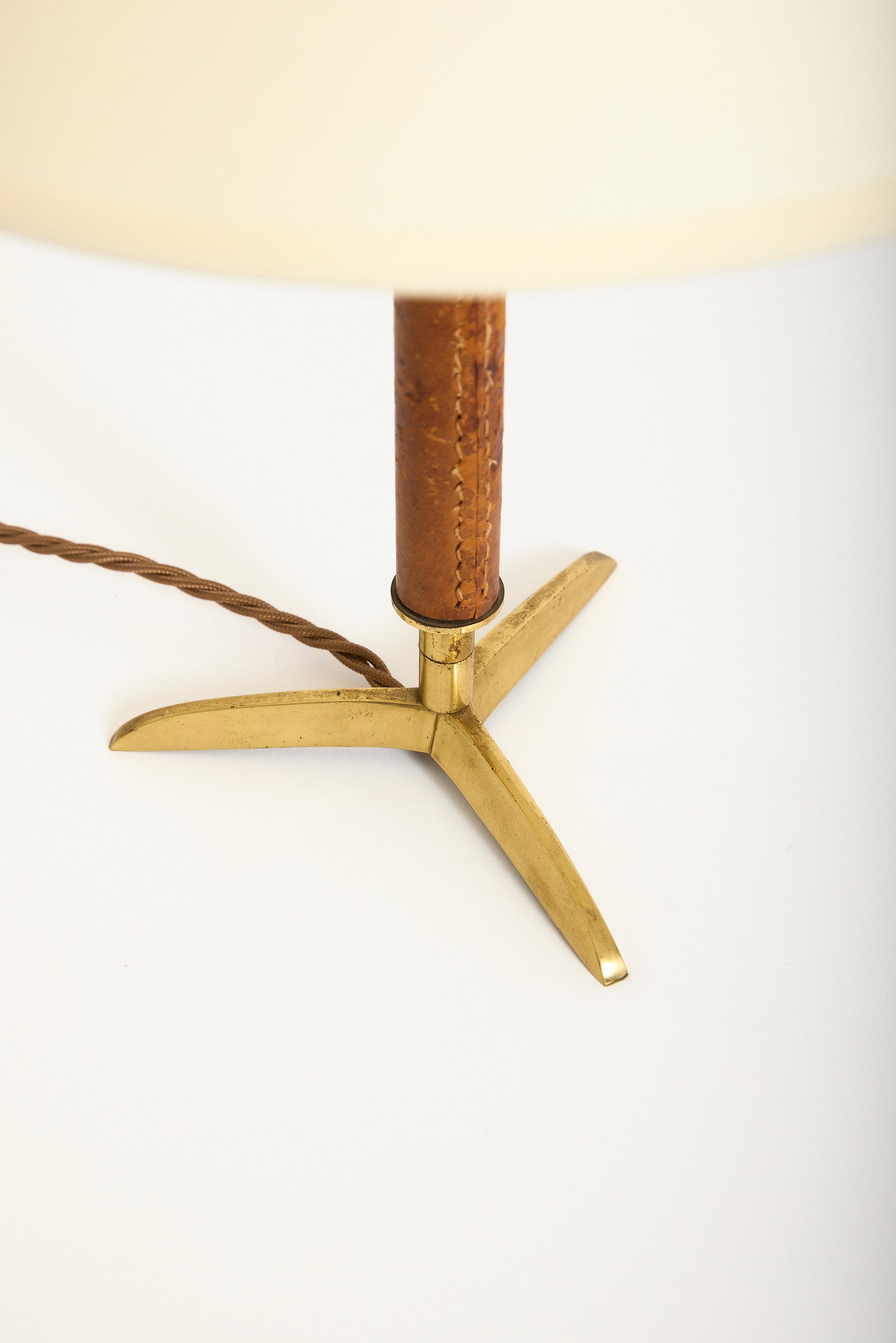 Leather and Brass Table Lamp