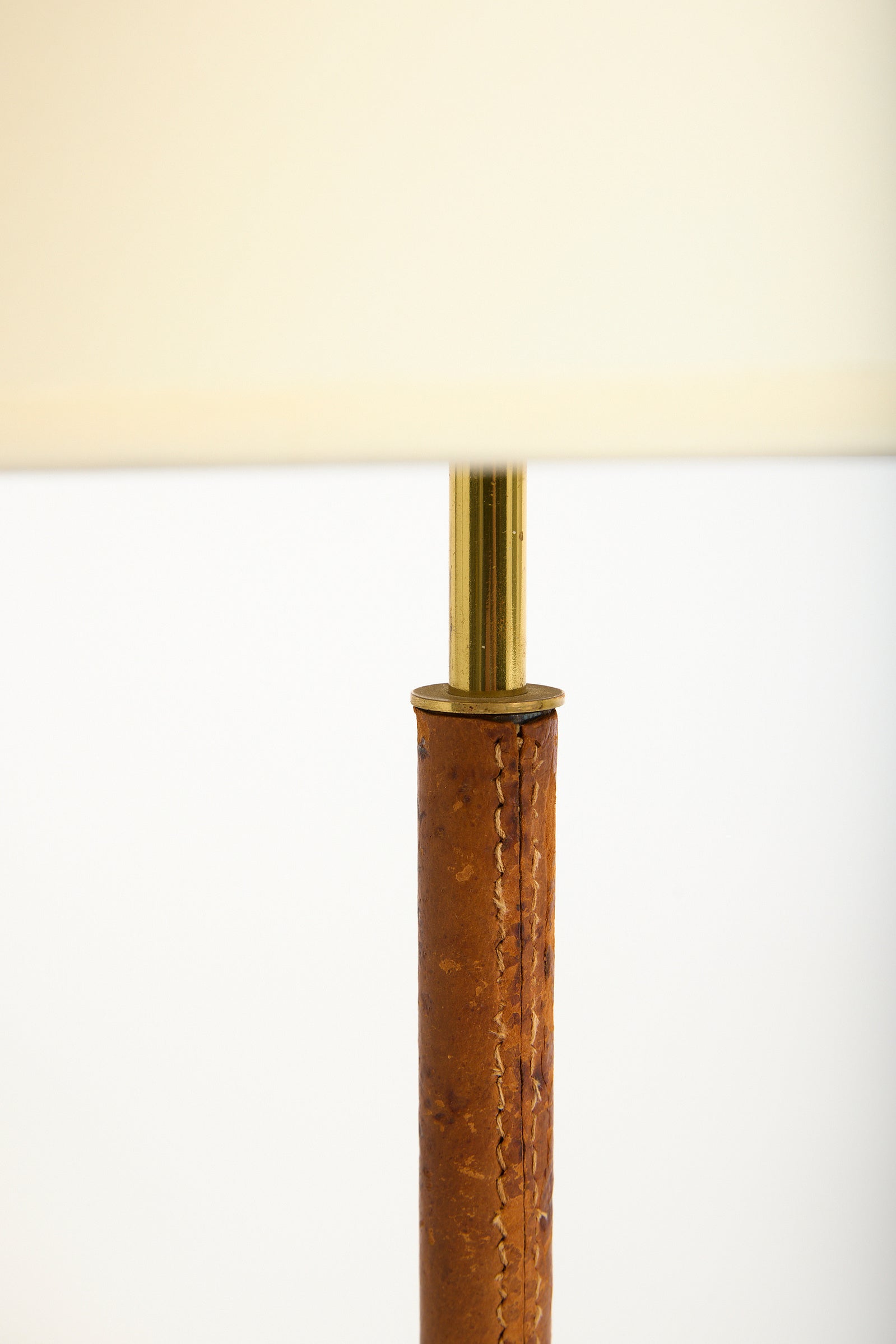 Leather and Brass Table Lamp