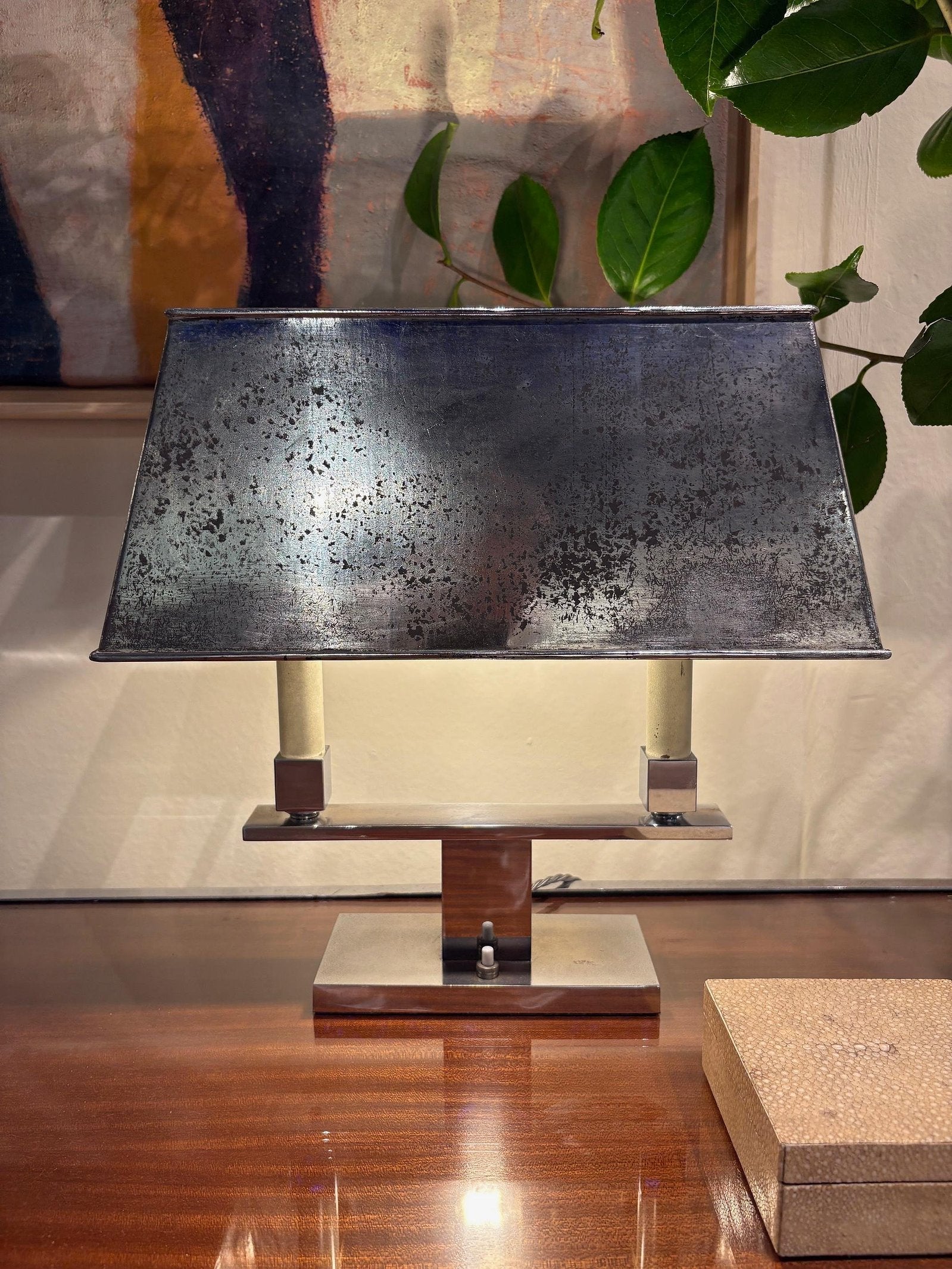 Art Deco Nickel Lamp
