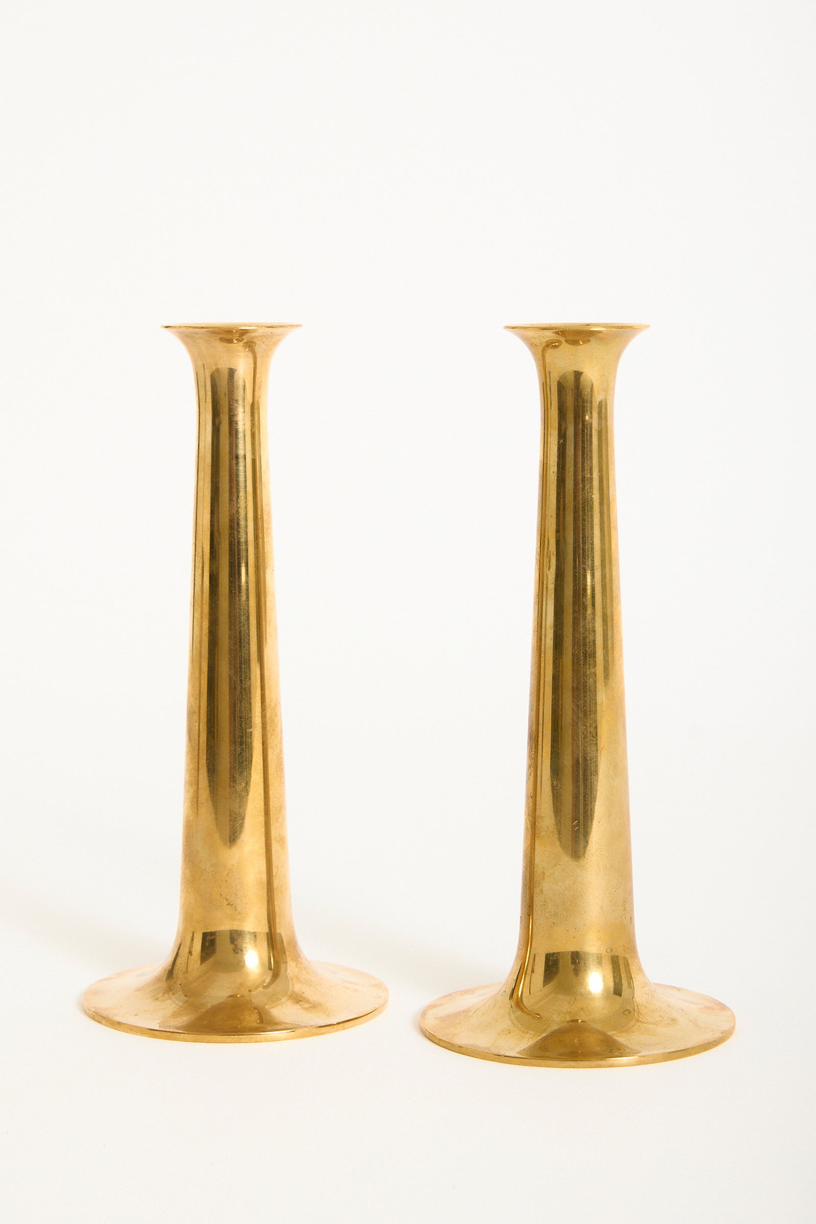 9935- Pair of Brass Candlesticks by Torben Ørskov