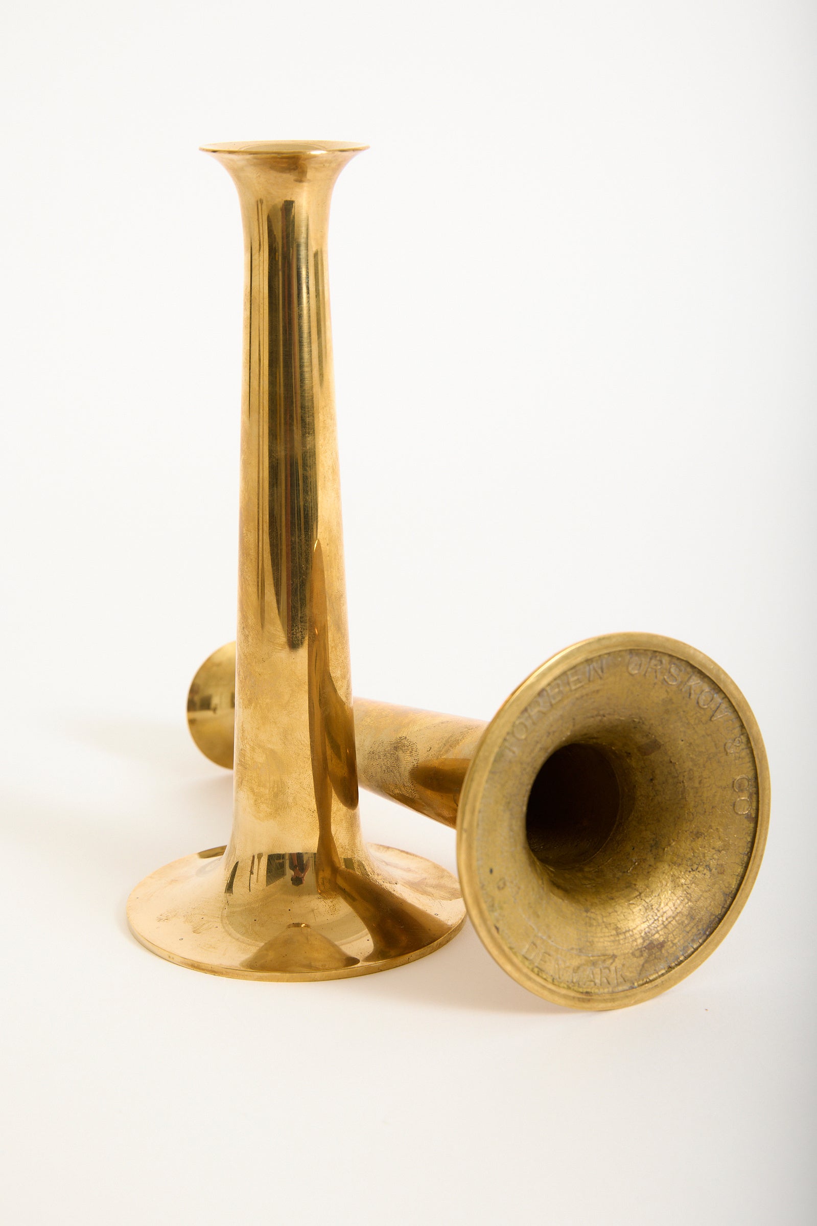 Pair of Brass Candlesticks by Torben Ørskov