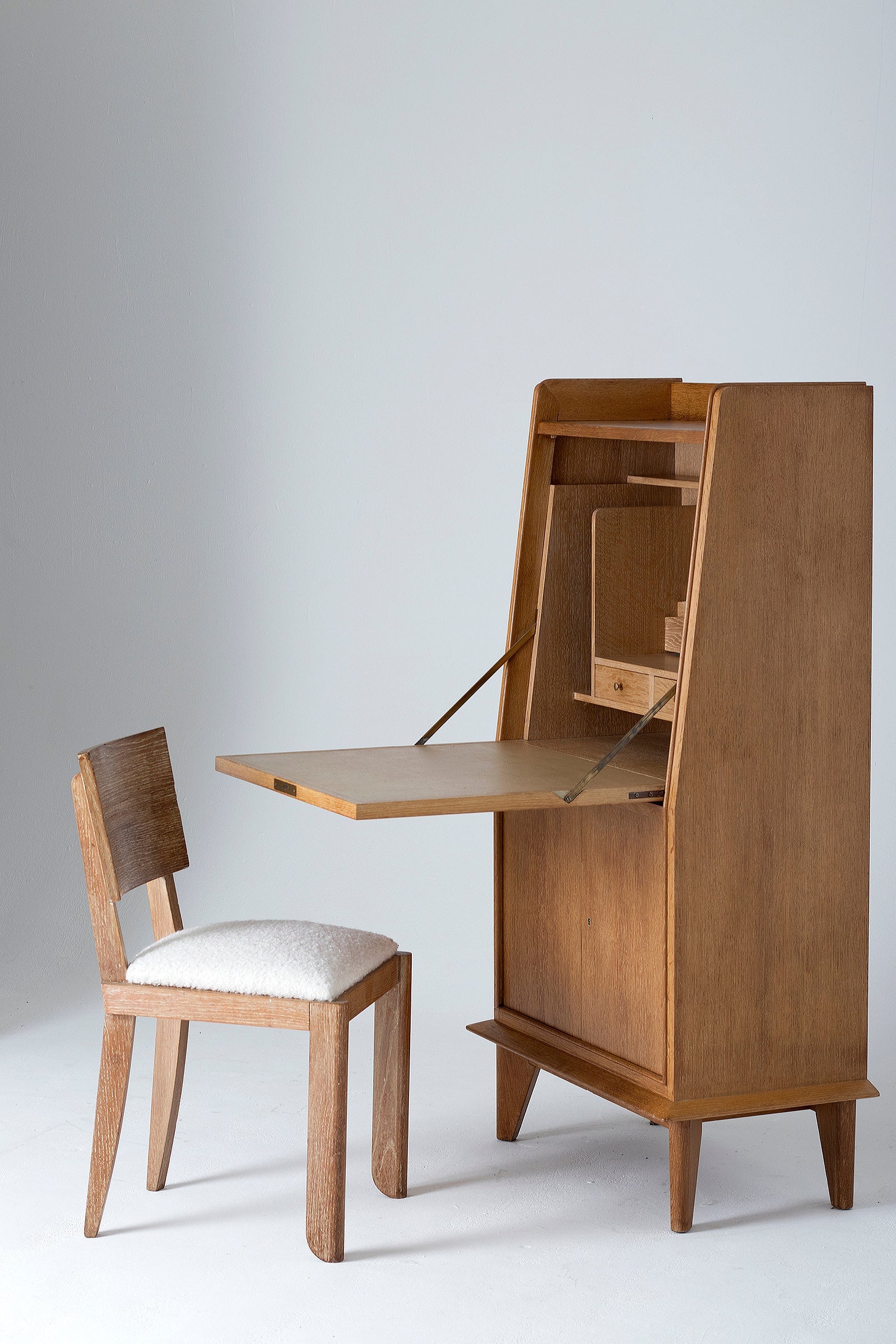 An Art Deco Oak Secretaire Cabinet