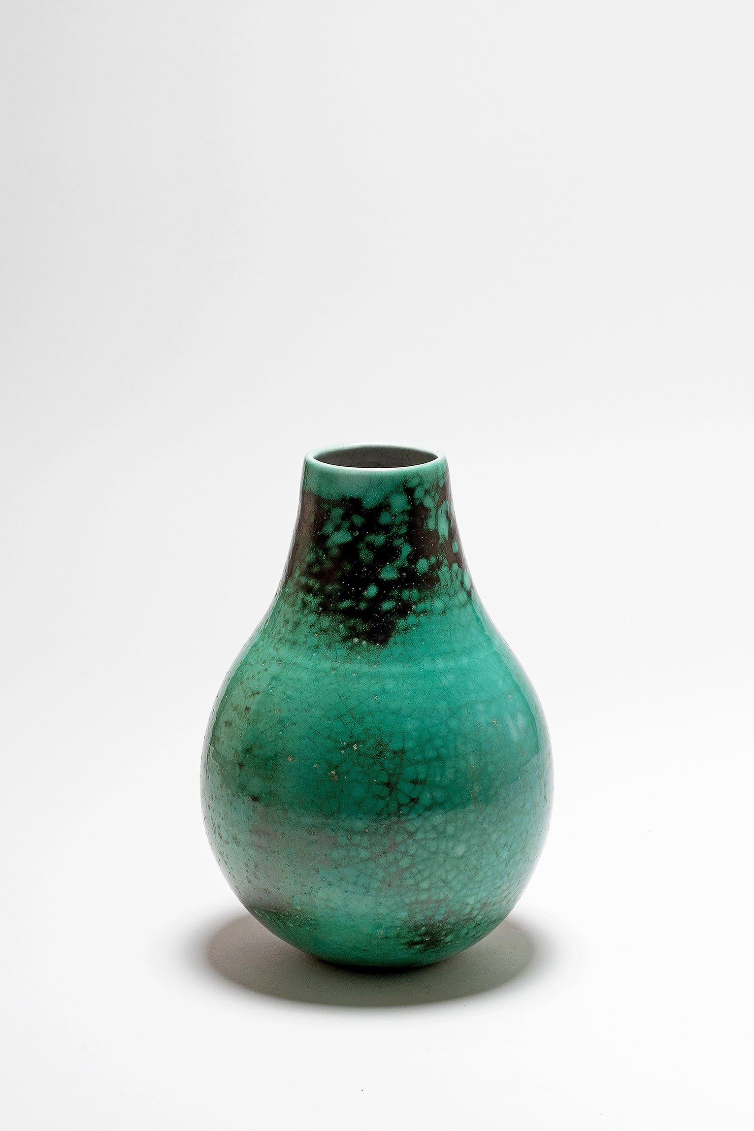 An Art Deco Green Craquelled Ceramic Vase by Primavera