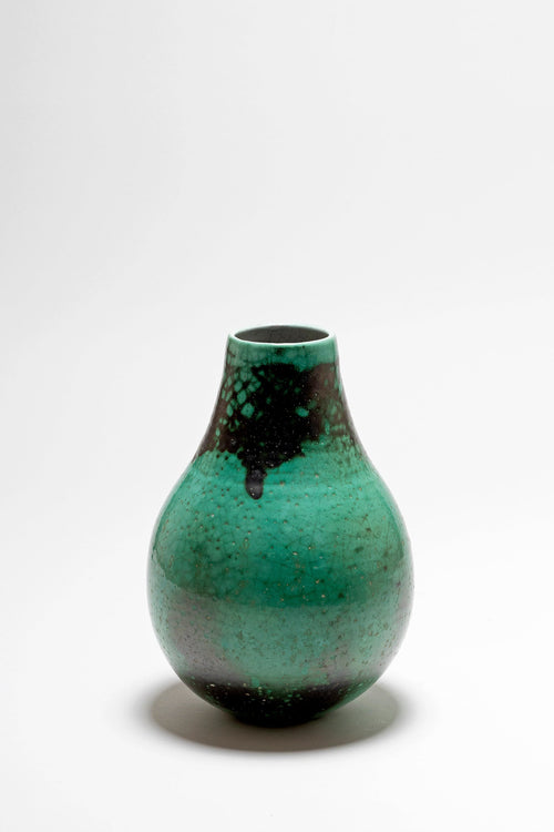 An Art Deco Green Craquelled Ceramic Vase by Primavera