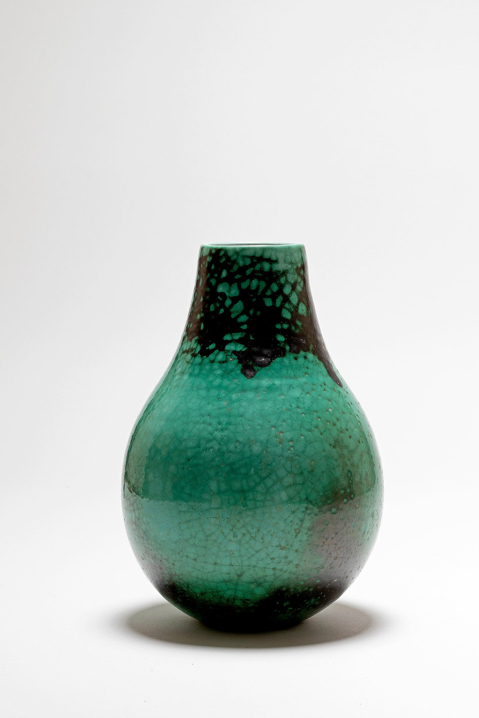 An Art Deco Green Craquelled Ceramic Vase by Primavera
