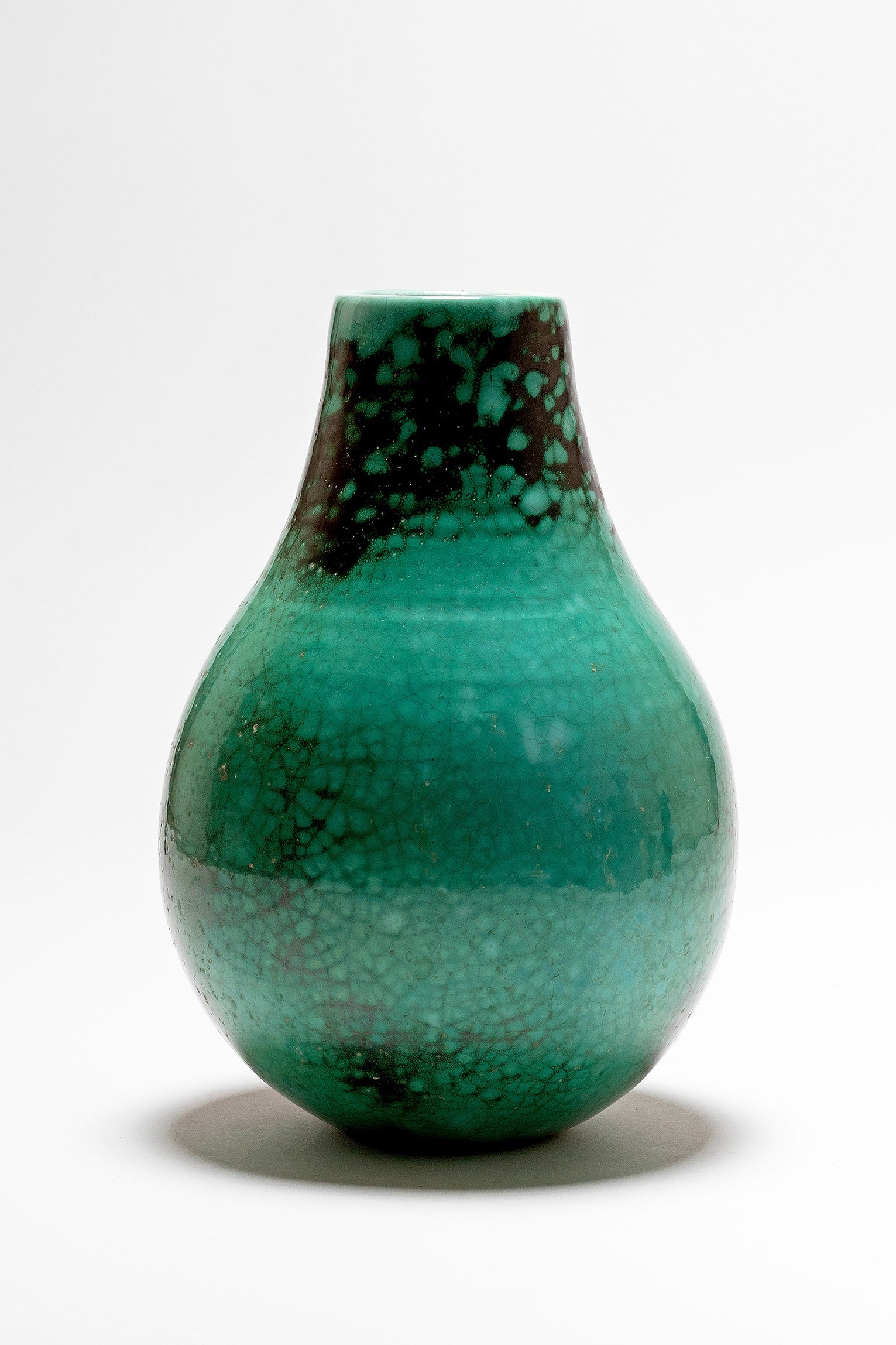 An Art Deco Green Craquelled Ceramic Vase by Primavera